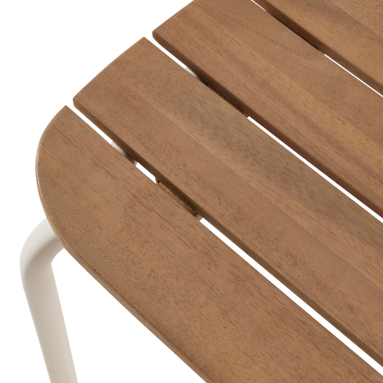 Ecloz - Chaise de jardin acier bois empilable écru Fedora ECLOZ - Image 3