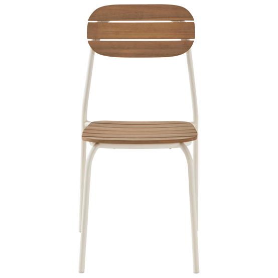 Ecloz - Chaise de jardin acier bois empilable écru Fedora ECLOZ - Image 4