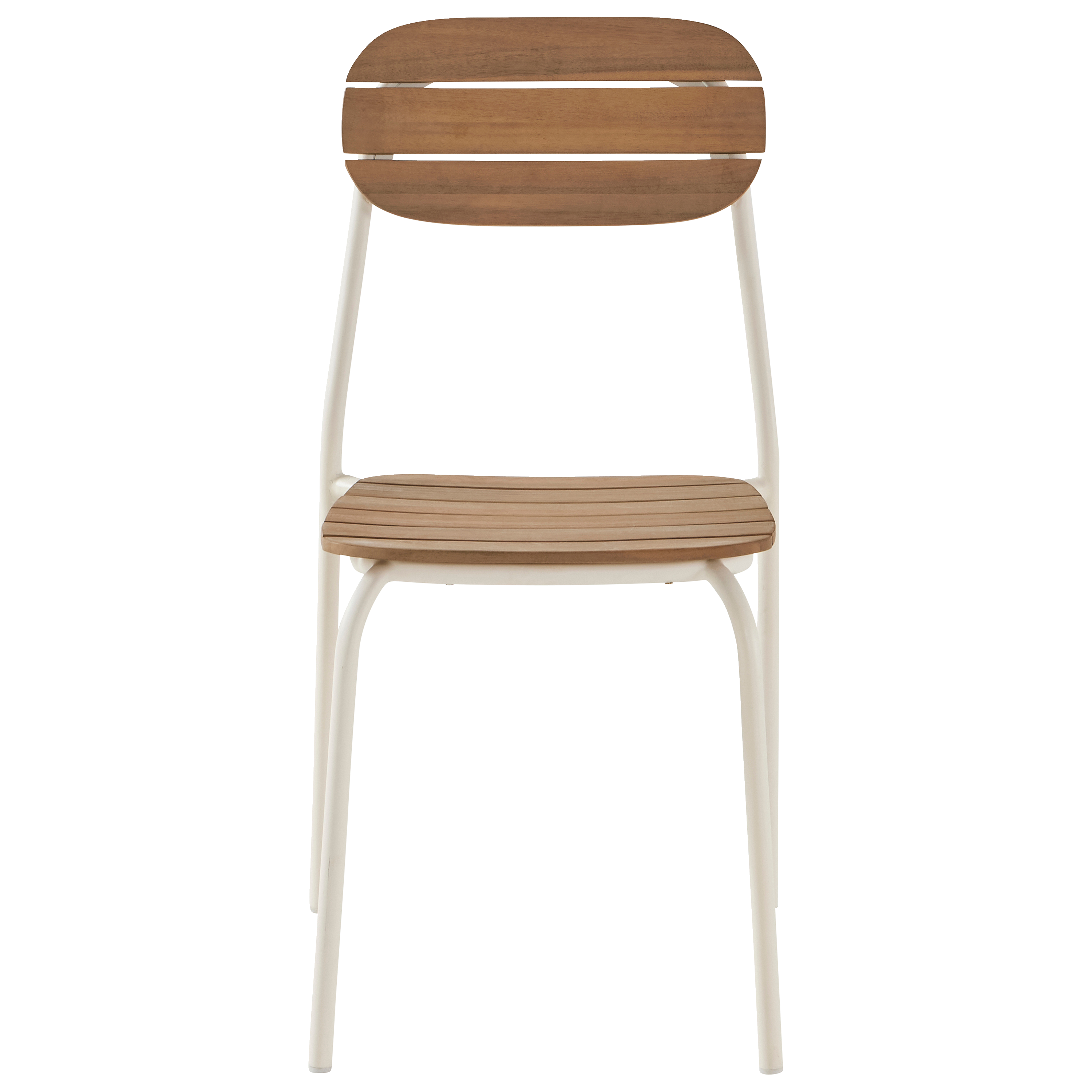 Ecloz - Chaise de jardin acier bois empilable écru Fedora ECLOZ - Image 4