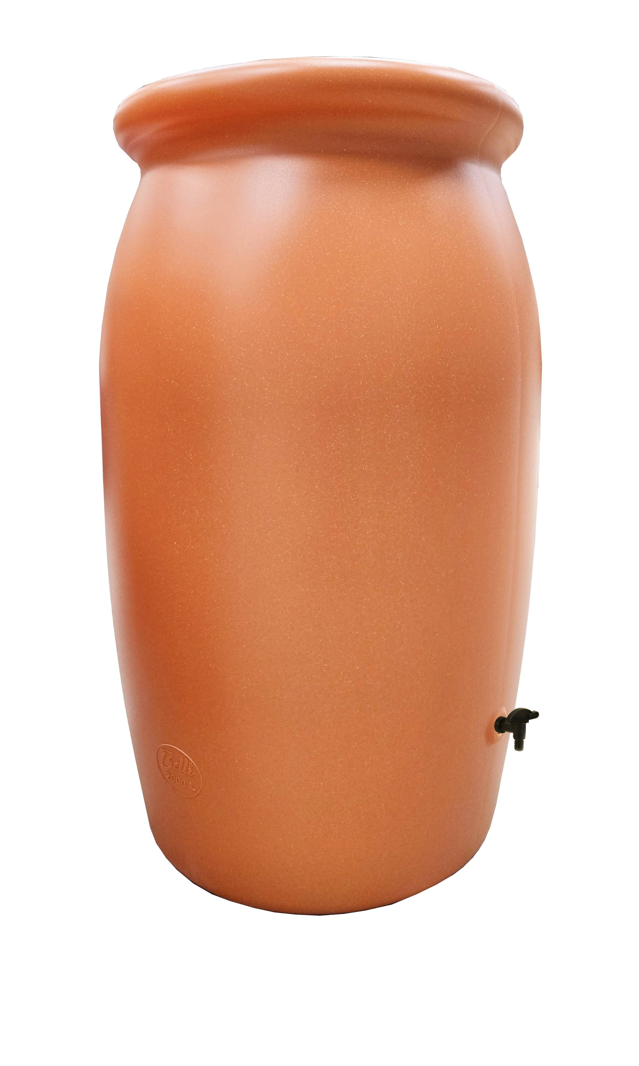 Belli - Récupérateur d'eau de pluie 2000L + robinet, collecteur Jarre Toscan PE coloris terre cuite - BELLI
