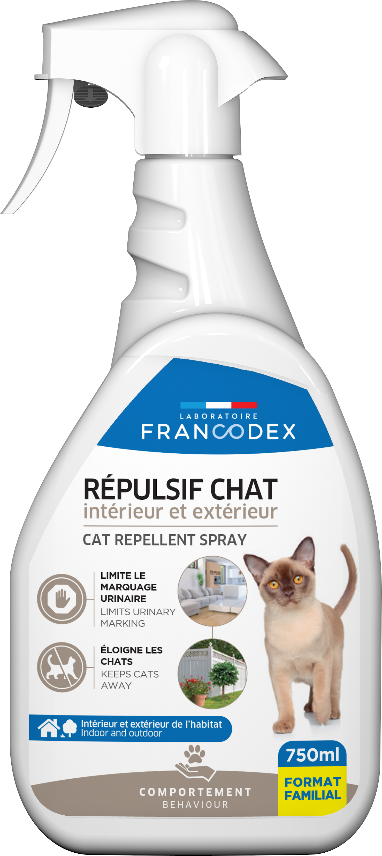 Francodex - REPULSIF INTERIEUR & EXTERIEUR CHAT 750ML