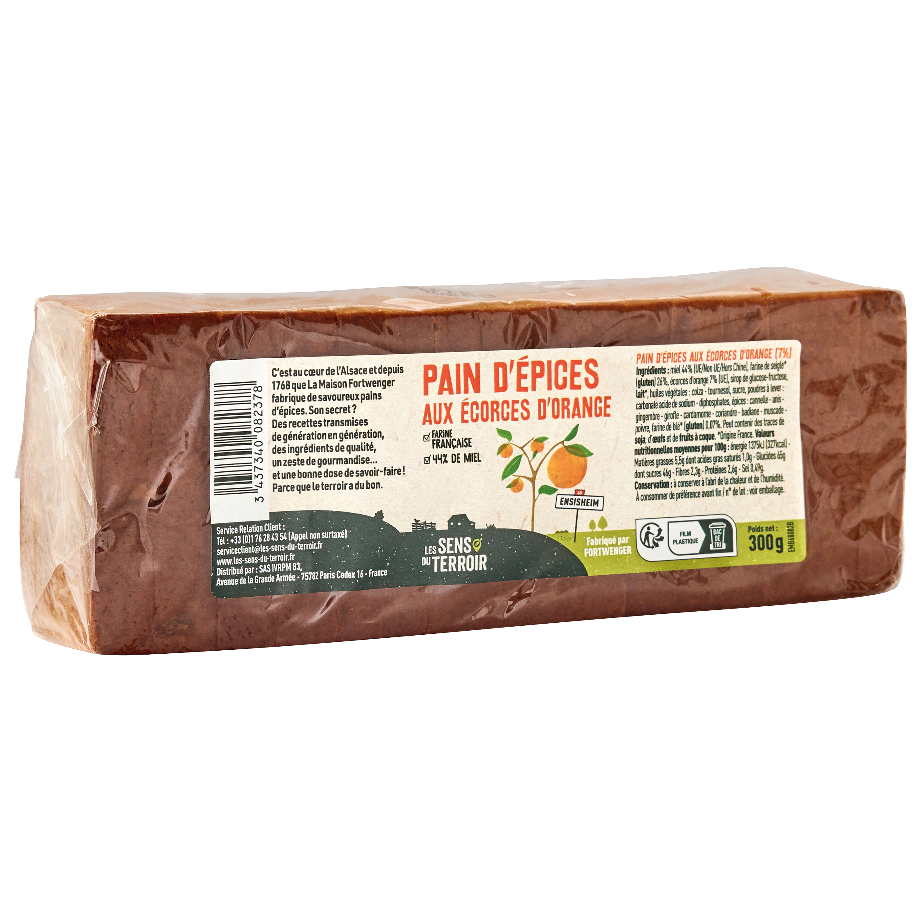Les Sens du Terroir - Pain d'épices aux écorces d'orange 300 g - Les Sens du Terroir - Image 1