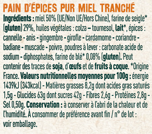 Les Sens du Terroir - Pain d'épices tranché 300 g - Les Sens du Terroir - Image 2