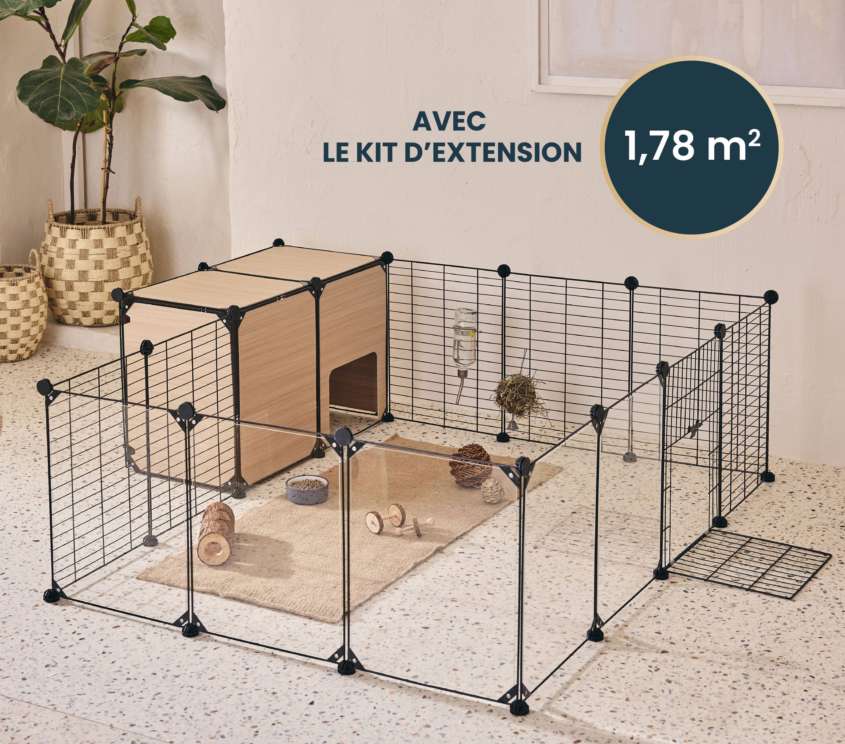 Pure Family - Zen Parc - Kit d'extension pour enclos modulable lapin nain et cochon d'Inde - PURE FAMILY - Image 1