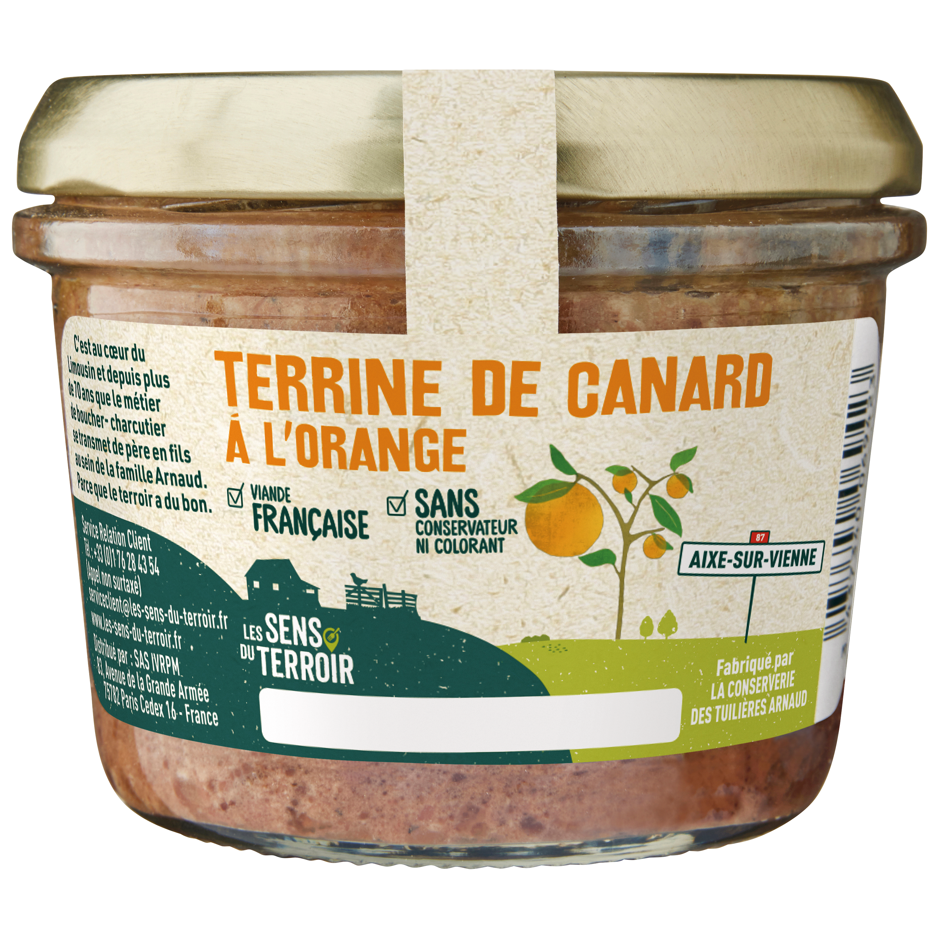 Les Sens du Terroir - Terrine de canard à l'orange 180 g - Les Sens du Terroir - Image 1