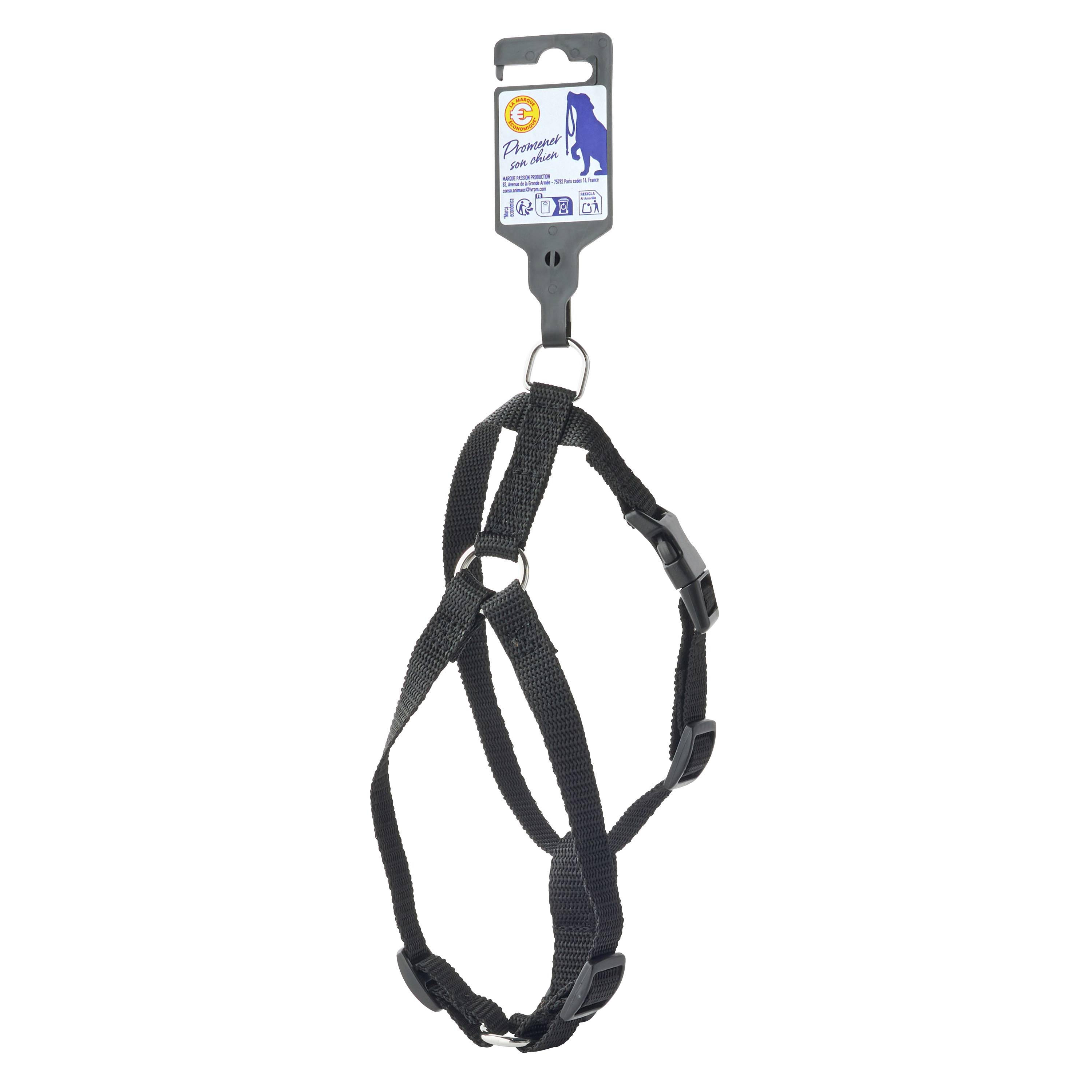 Marque Economique - Harnais en nylon noir pour chien – Taille M 15 mm - Image 1