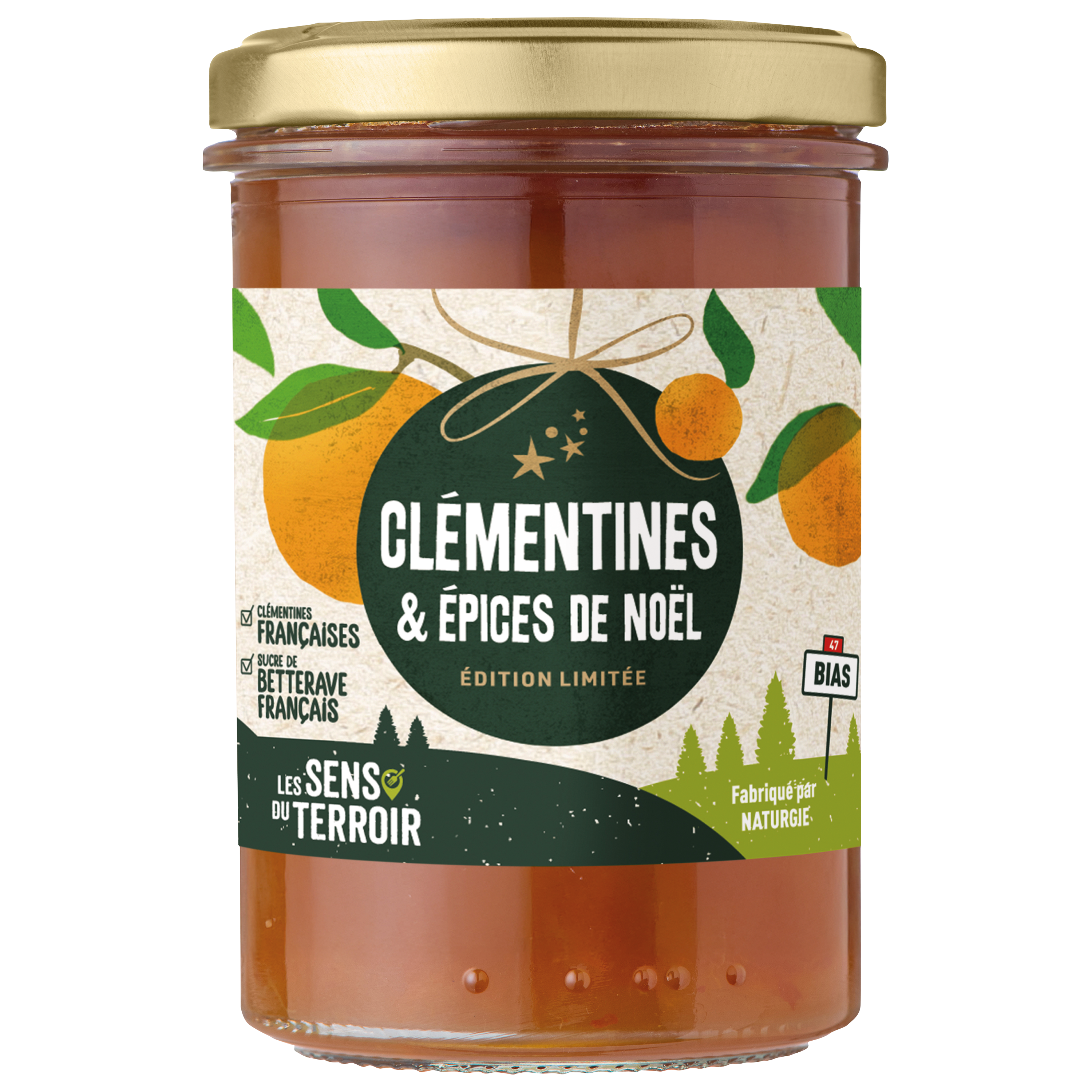 Les Sens du Terroir - Préparation clémentines et épices de Noël 230 g - Les Sens du Terroir