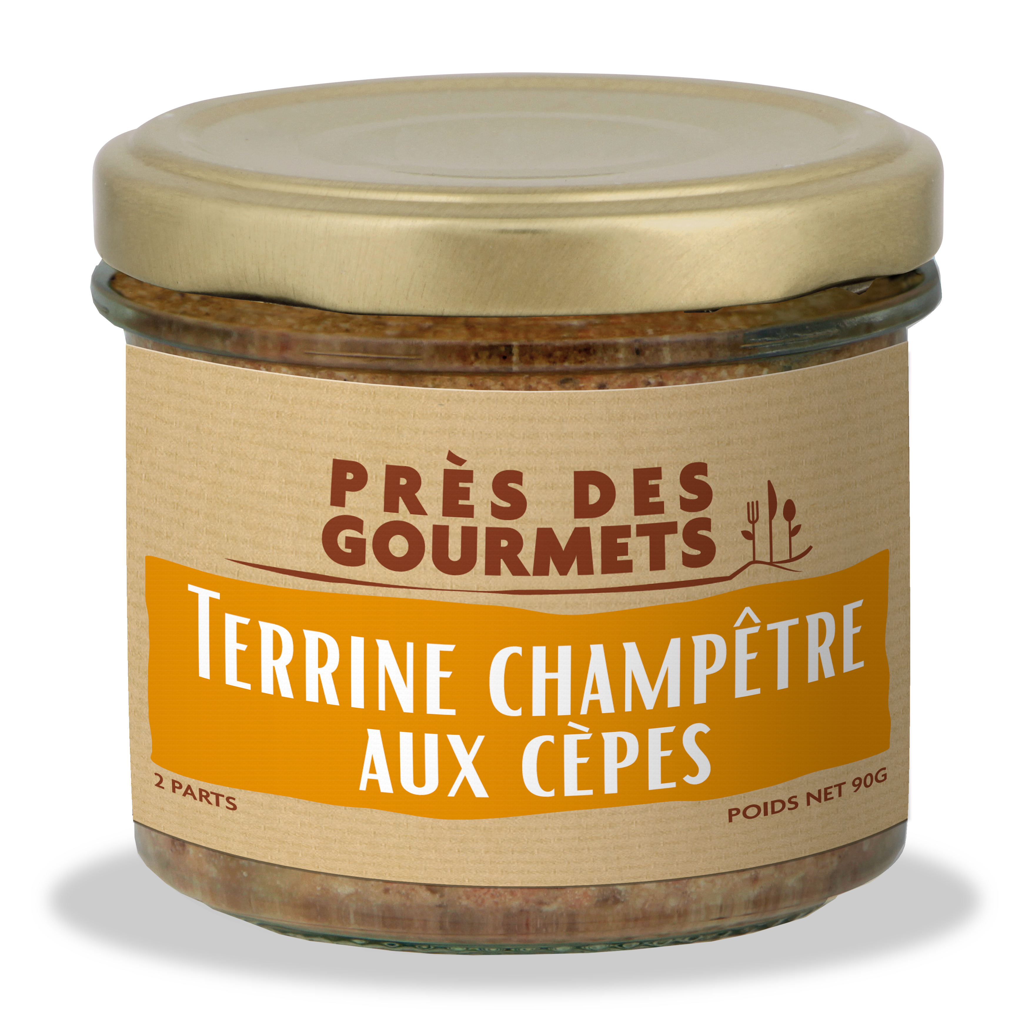 Près des Gourmets - Terrine champêtre aux cèpes 90 g - Près des gourmets