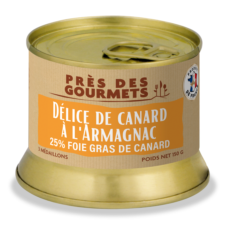 Près des Gourmets - Délice de canard à l'Armagnac 25% Foie gras de canard 150 g - Près des gourmets
