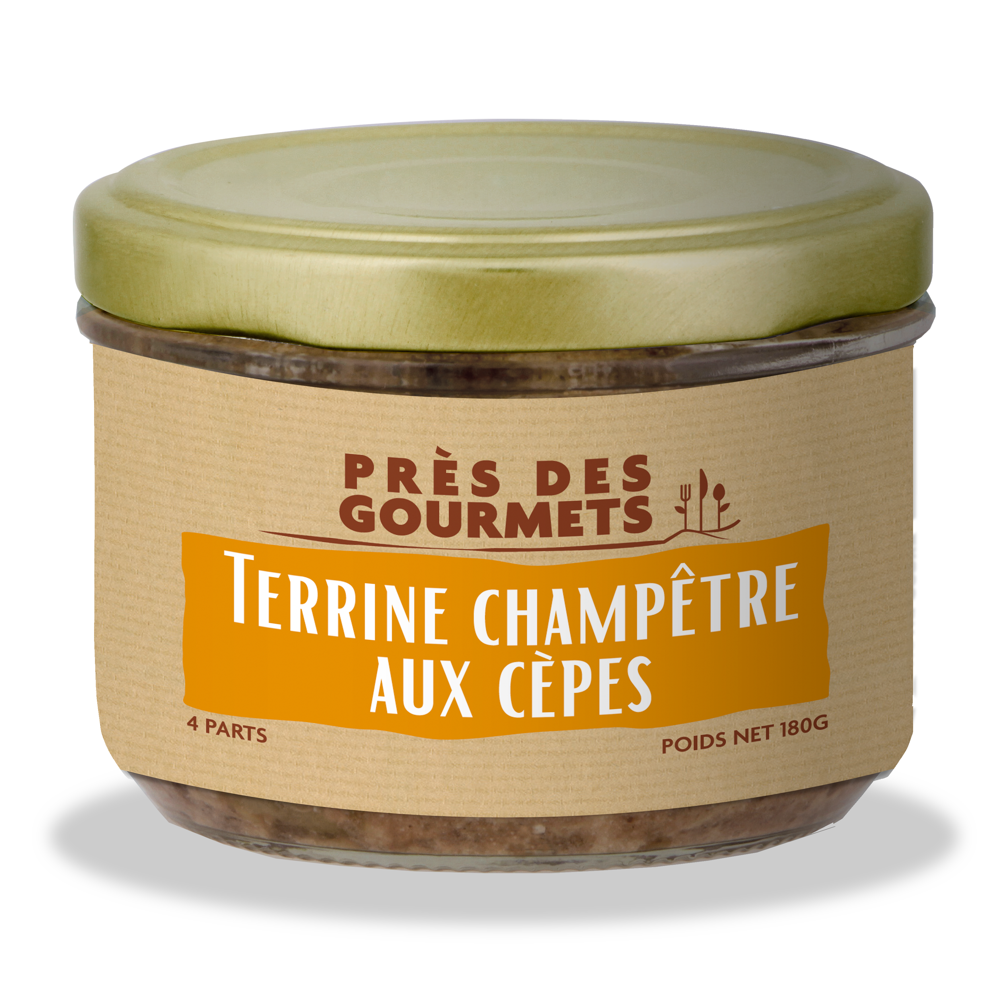 Près des Gourmets - Terrine champêtre aux cèpes 180 g - Près des gourmets