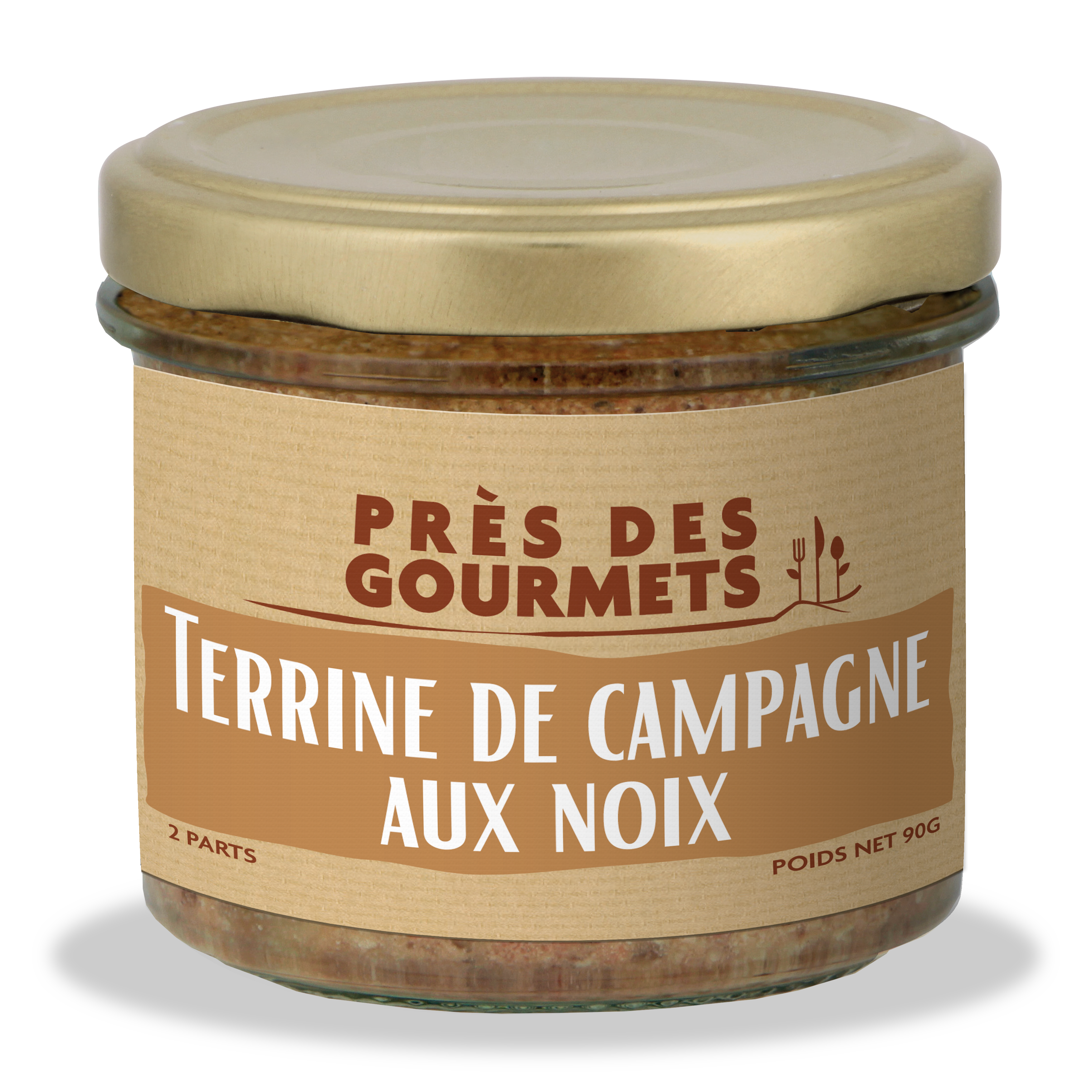 Près des Gourmets - Terrine de campagne aux noix 90 g - Près des gourmets