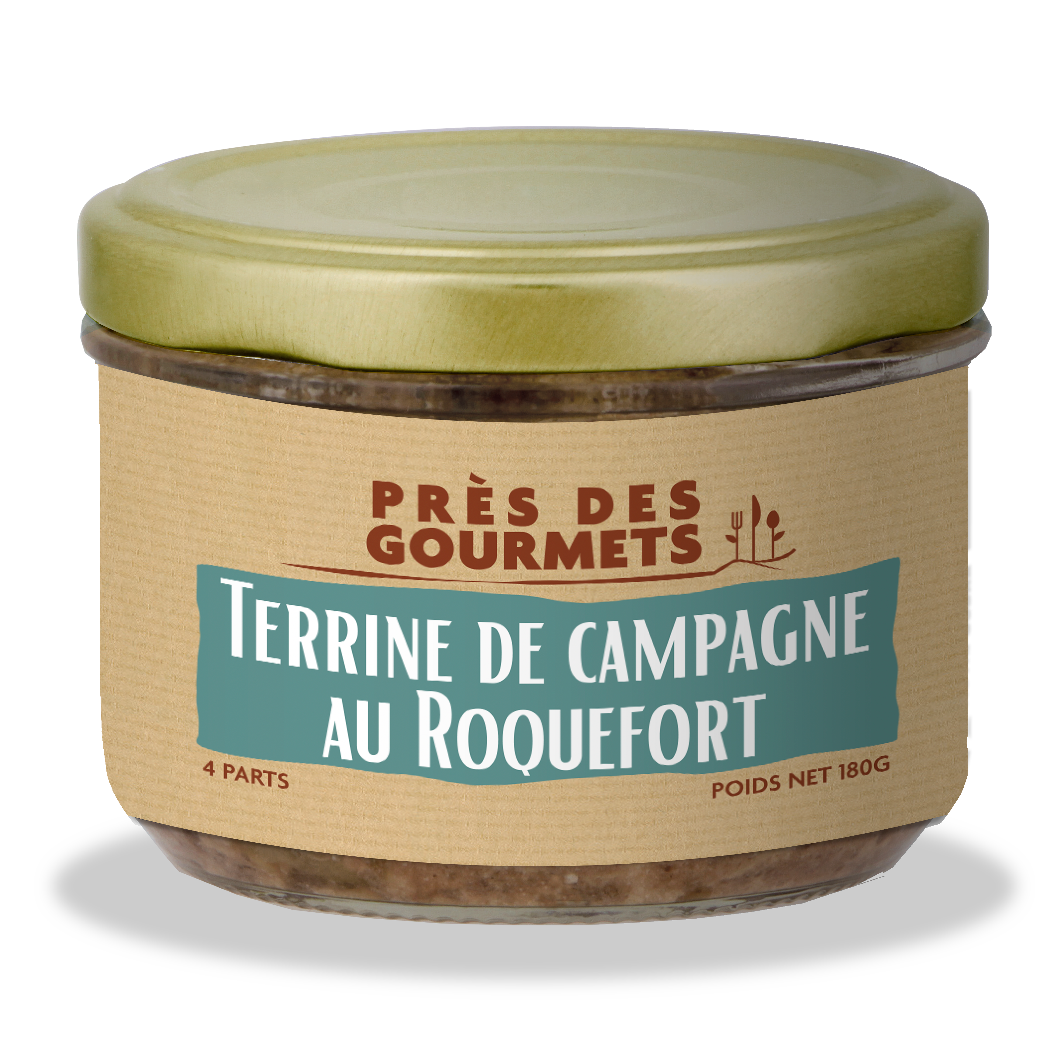 Près des Gourmets - Terrine de campagne au roquefort 180 g - Près des gourmets