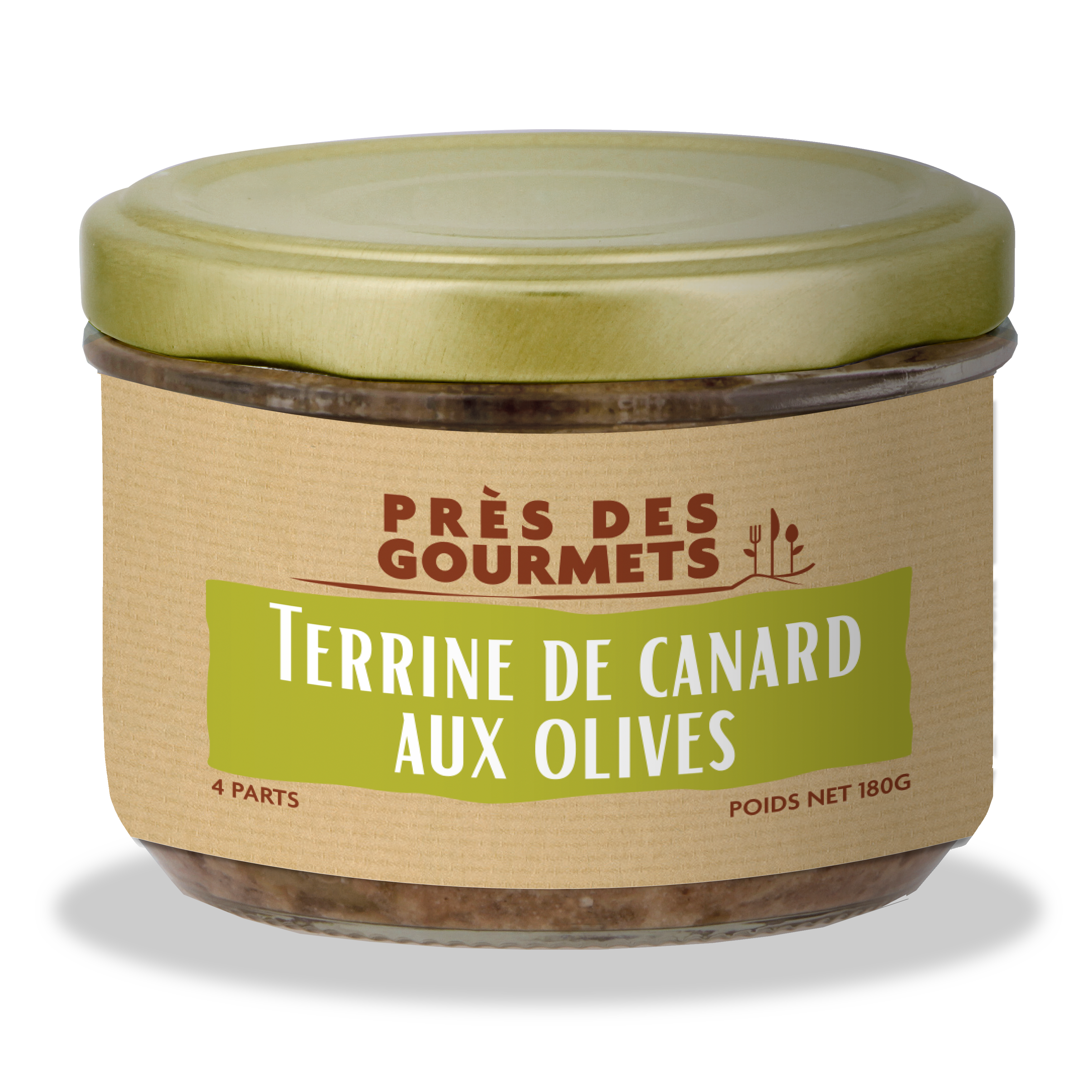 Près des Gourmets - Terrine de canard aux olives 180 g - Près des gourmets