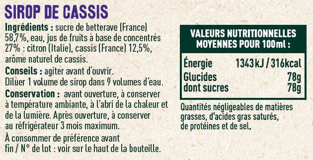 Les Sens du Terroir - Sirop de cassis 70 cl - Les Sens du Terroir - Image 2