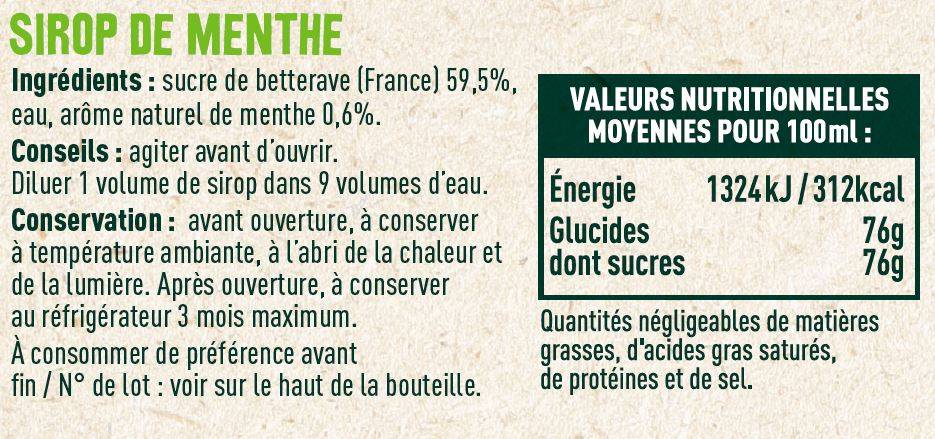 Les Sens du Terroir - Sirop de menthe 70 cl - Les Sens du Terroir - Image 2