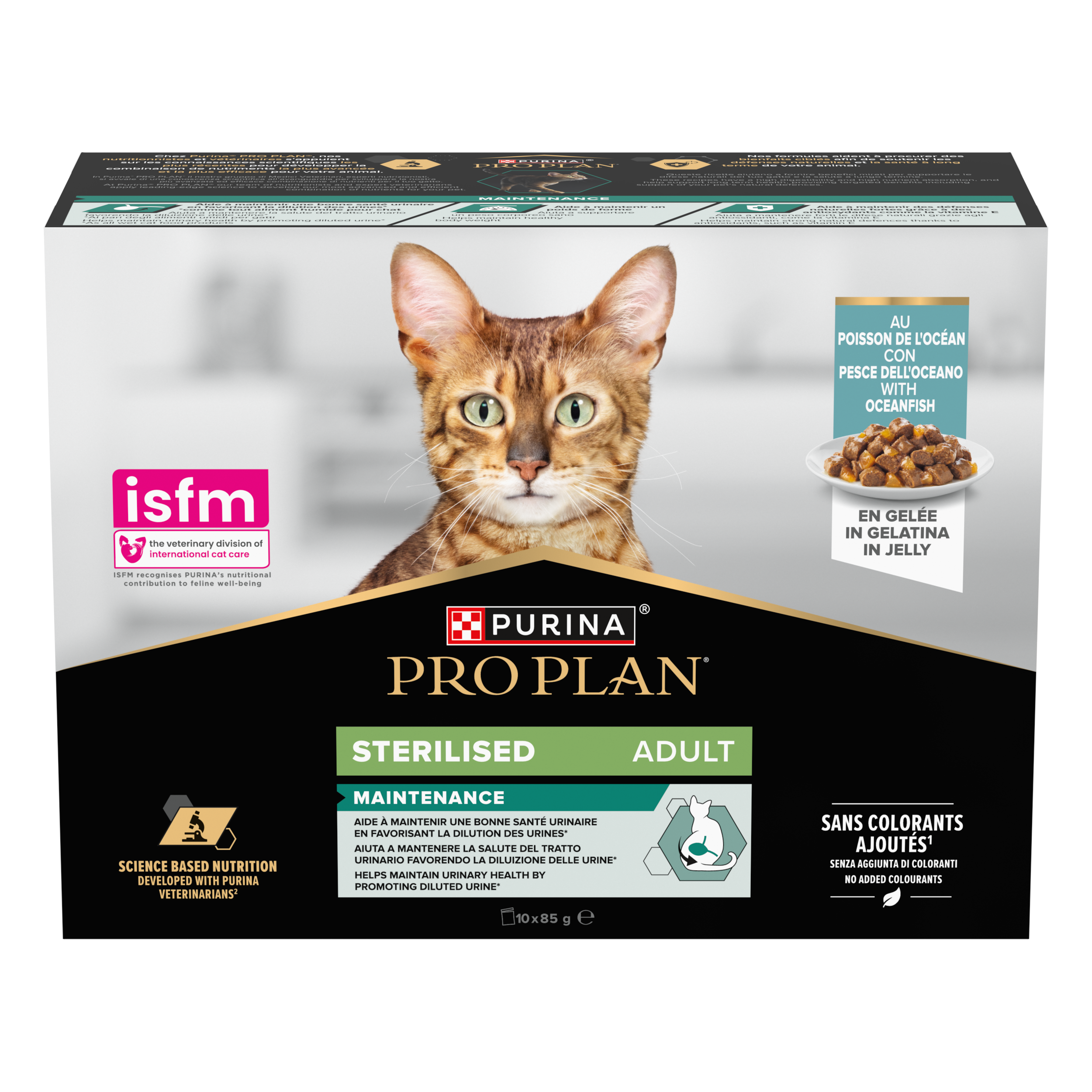 PRO PLAN Adulte Stérilisé Maintenance Poissons de l'Océan Gelée 10x85g ...