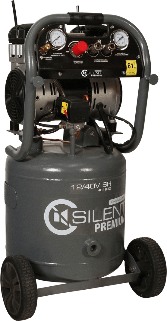 Lacme - Compresseur mobile SILENT 12/40V SH - 12 m³/h monophasé - 40 litres - 8 bar - LACMÉ - Image 1