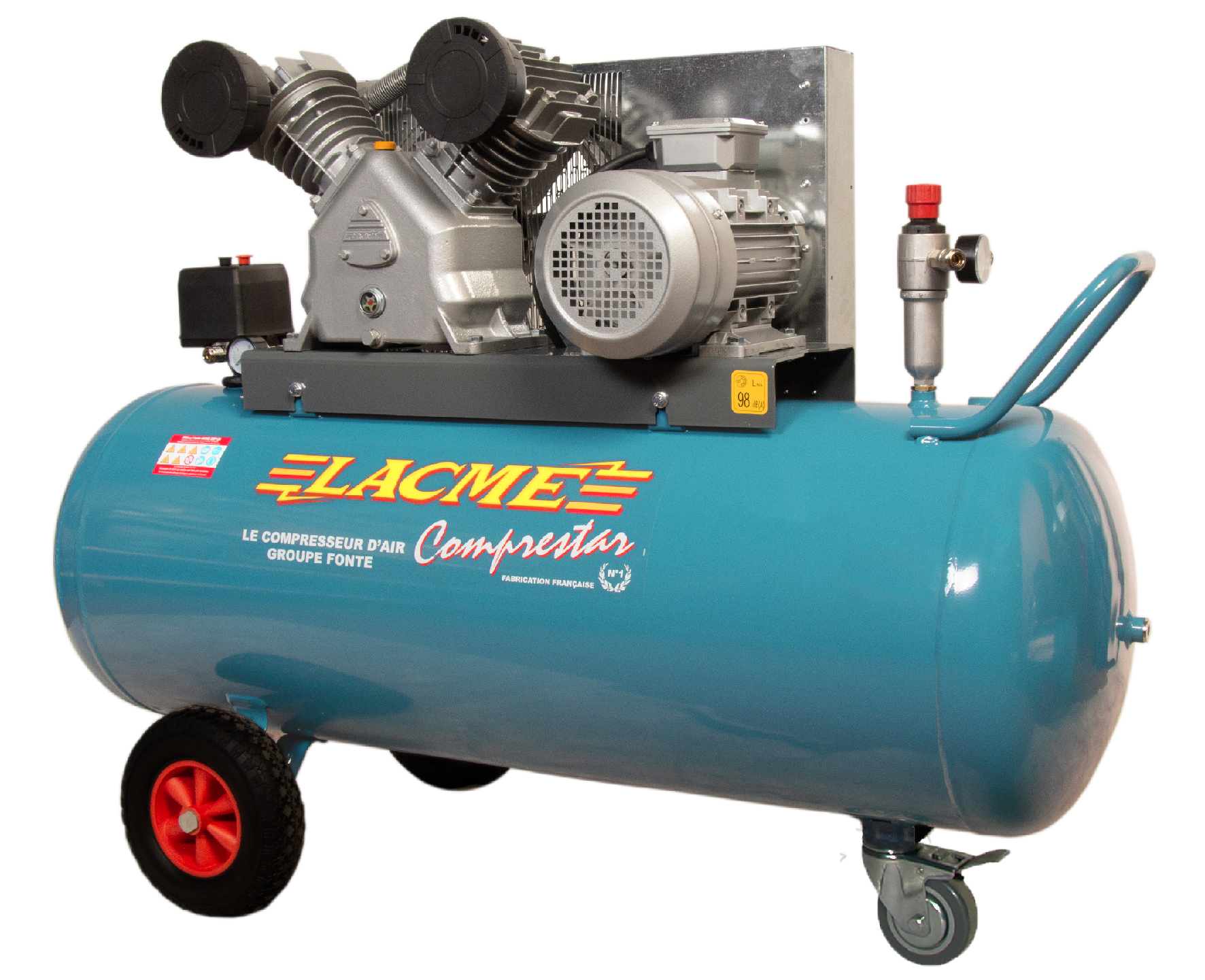 Lacme - Compresseur mobile Comprestar 36V200T - 36 m³/h triphasé - 200 litres - 11 bar - LACMÉ - Image 4
