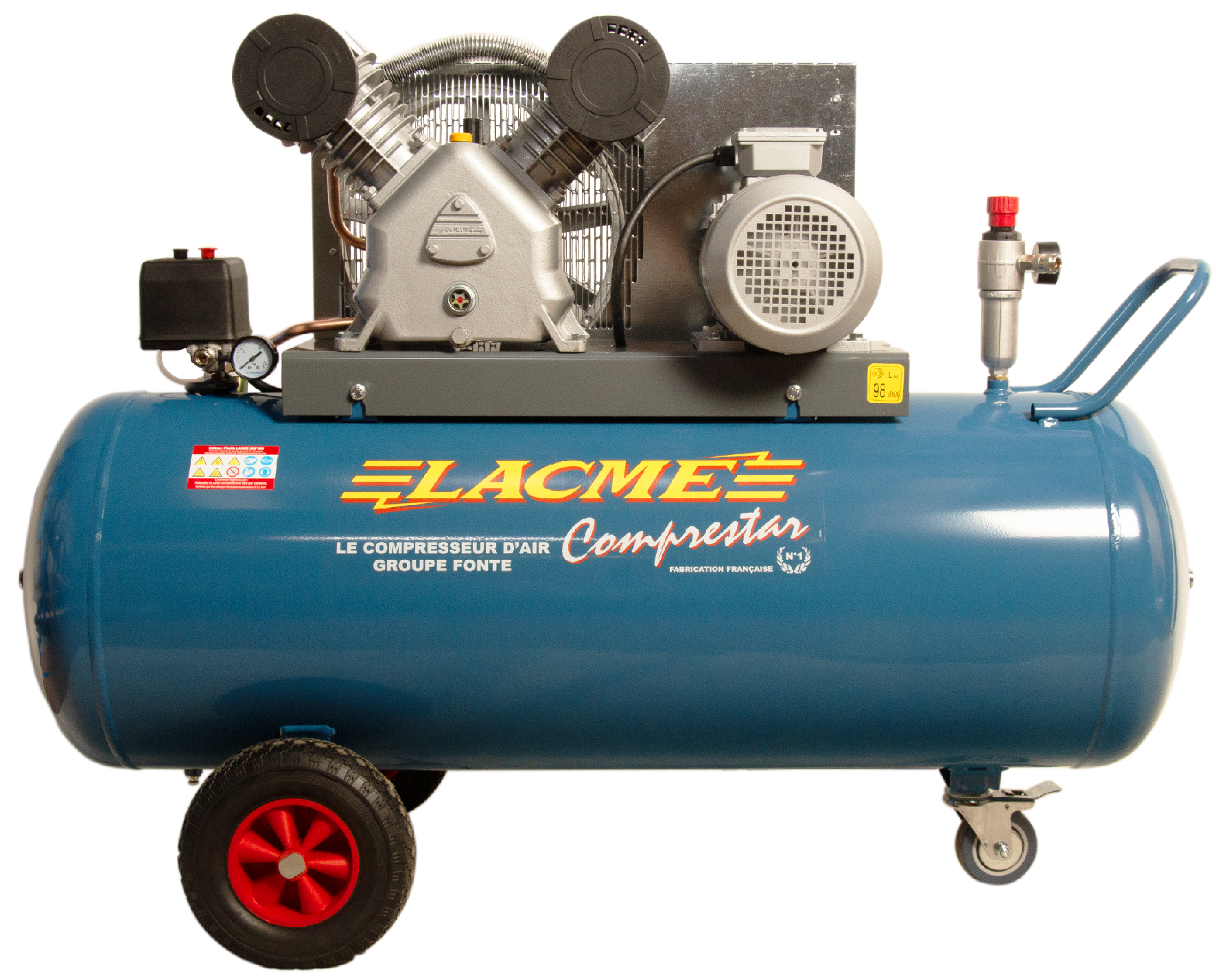 Lacme - Compresseur mobile Comprestar 36V200T - 36 m³/h triphasé - 200 litres - 11 bar - LACMÉ - Image 1