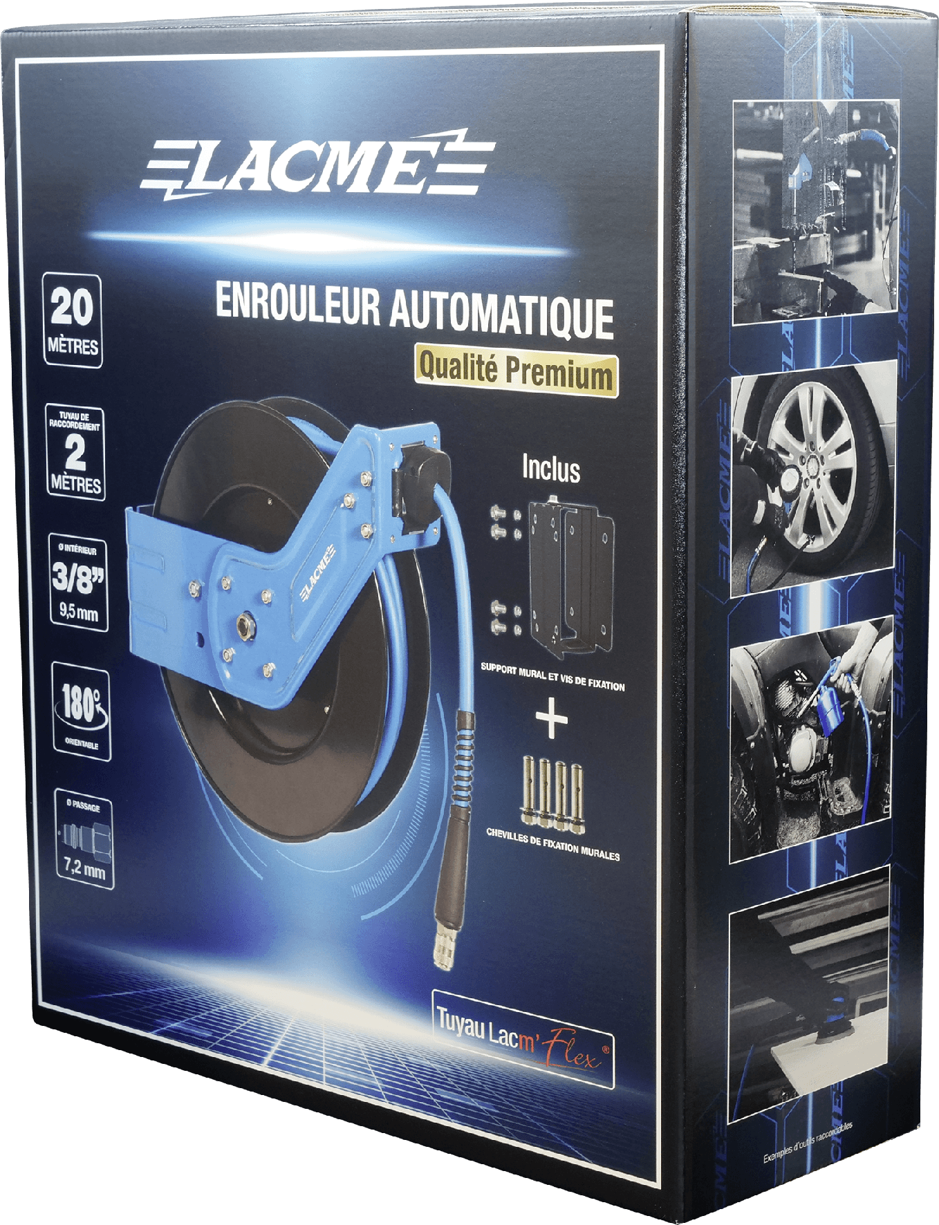 Lacme - Enrouleur automatique carter ouvert 20 m - Ø 9,5 x 15 mm - 3/8”, tuyau Lacm'Flex - LACMÉ - Image 2