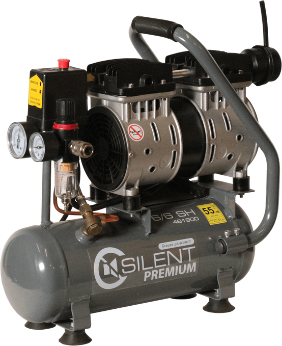 Lacme - Compresseur portatif SILENT 6/6 SH - 6 m³/h monophasé - 6 litres - 8 bar - LACMÉ - Image 2