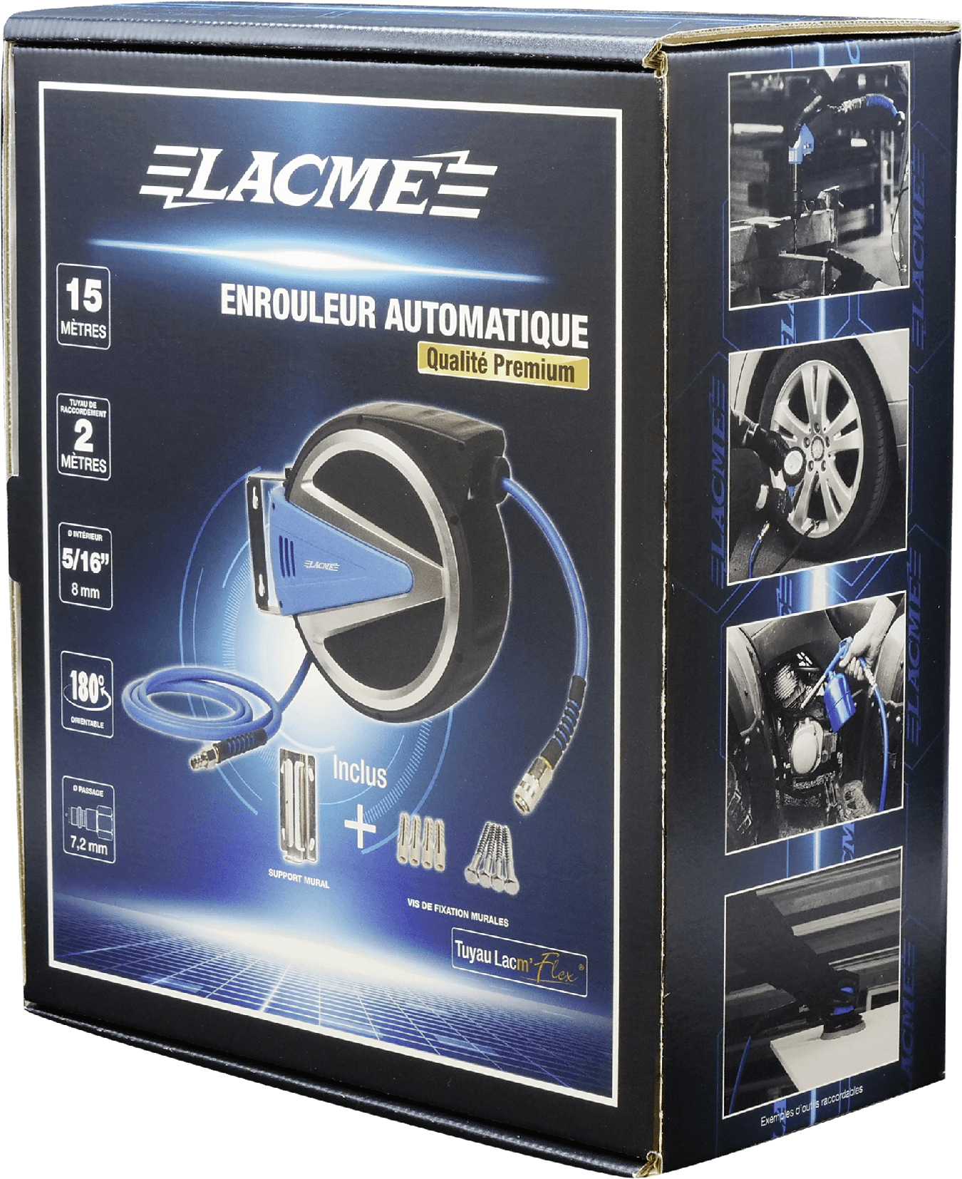 Lacme - Enrouleur automatique carter fermé 15 m - Ø 8x12,5 mm - 5/16”, tuyau Lacm'Flex - LACMÉ - Image 1