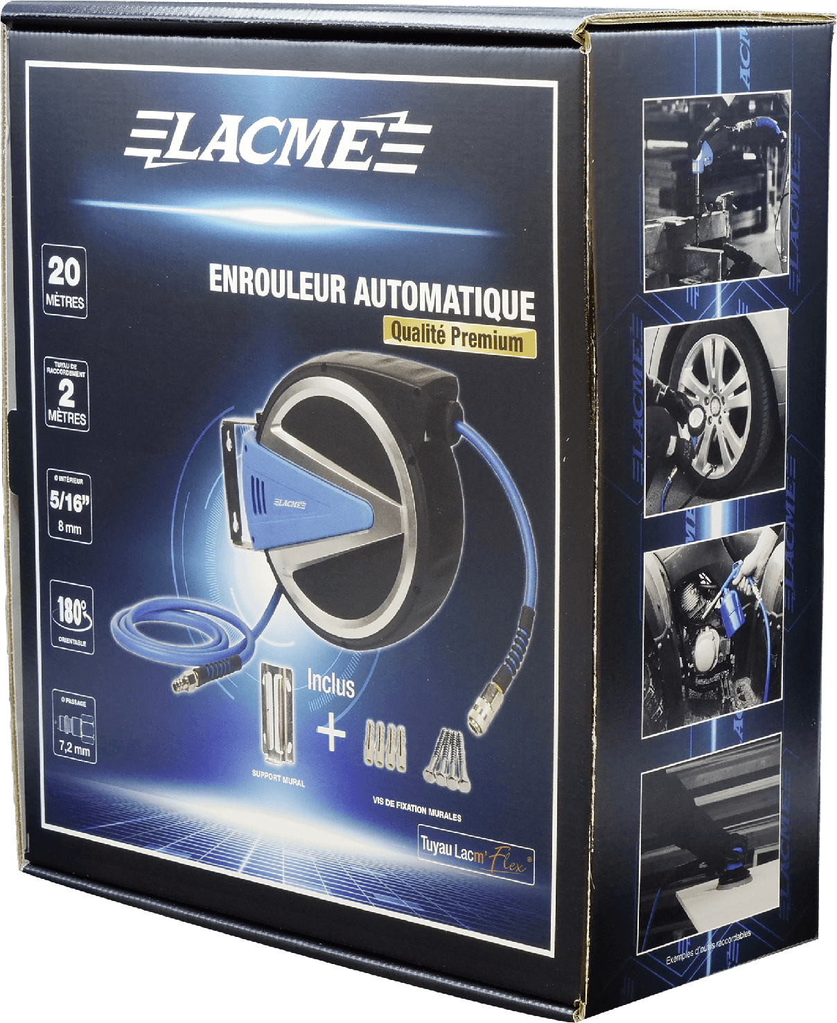 Lacme - Enrouleur automatique carter fermé 20 m - Ø 8 x 12,5 mm - 5/16”, tuyau Lacm'Flex - LACMÉ - Image 1