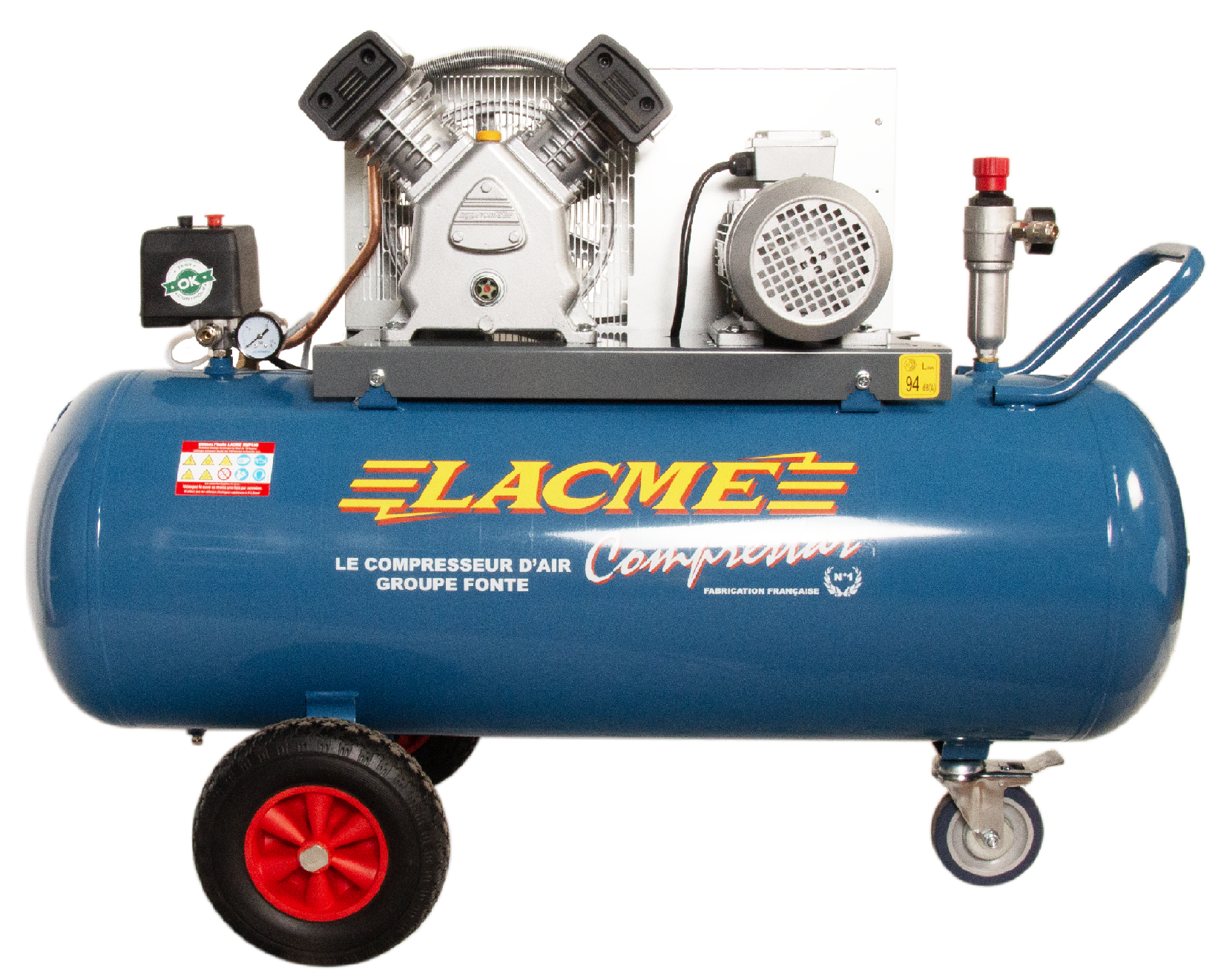 Lacme - Compresseur mobile Comprestar 27V150T - 27 m³/h triphasé - 150 litres - 11 bar - LACMÉ - Image 4