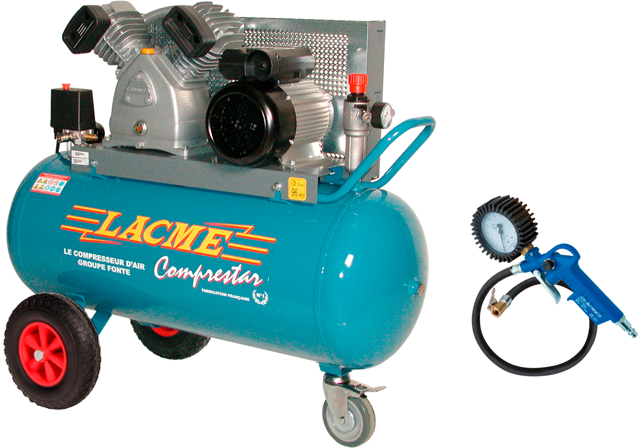 Lacme - Compresseur mobile Comprestar 23V100M - 23m³/h monophasé - 100 litres - 11 bar - LACMÉ - Image 3