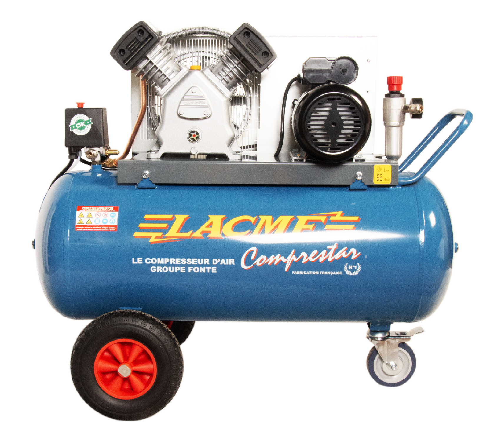 Lacme - Compresseur mobile Comprestar 23V100M - 23m³/h monophasé - 100 litres - 11 bar - LACMÉ - Image 4