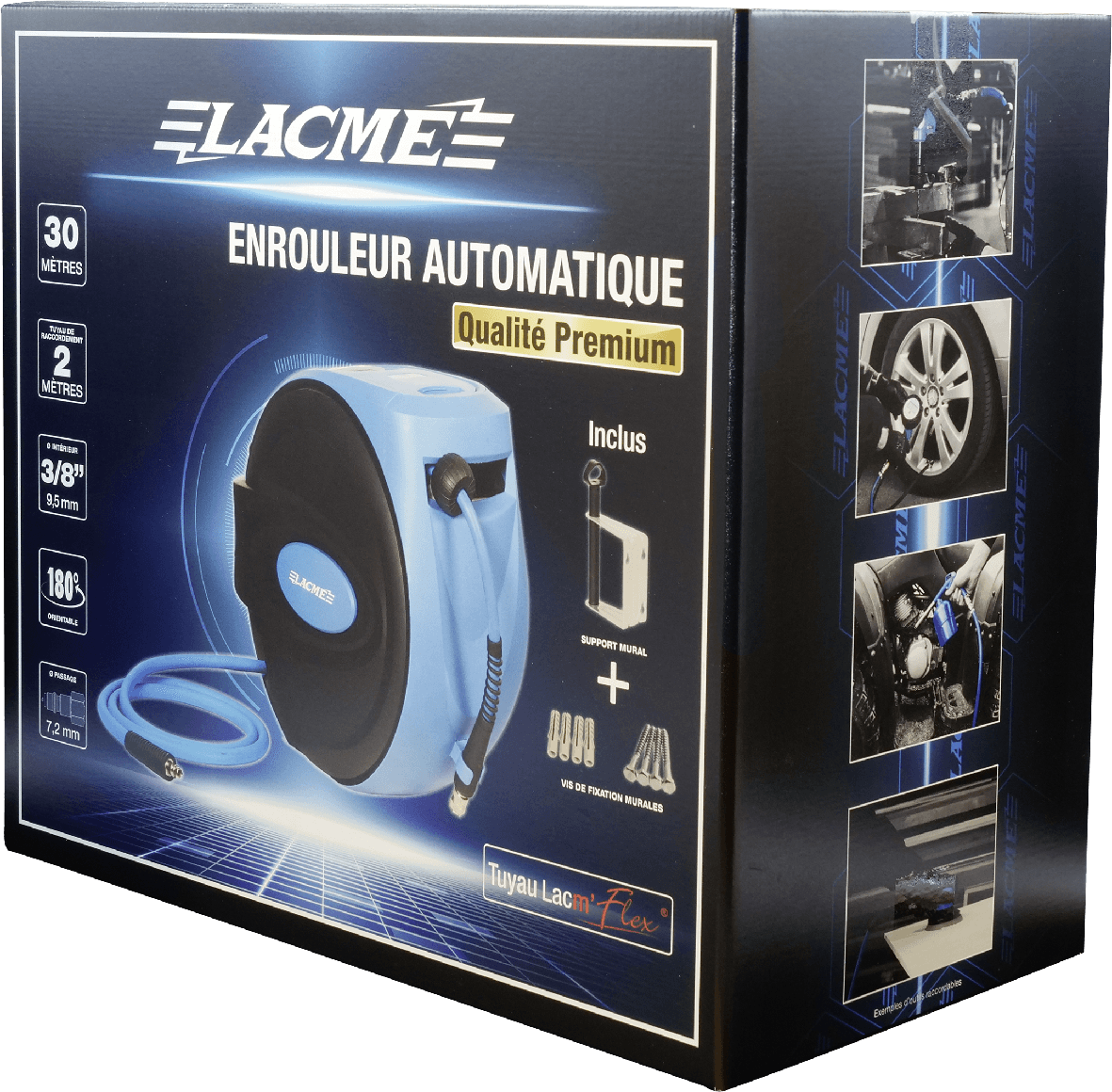 Lacme - Enrouleur automatique carter fermé 30 m - Ø 9,5 x 15 mm - 3/8”, tuyau Lacm'Flex - LACMÉ - Image 4