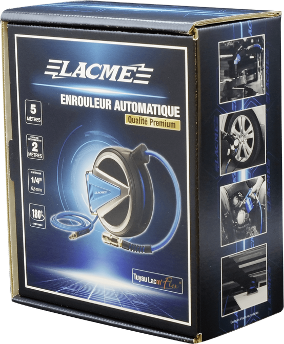 Lacme - Enrouleur automatique carter fermé 5 m - Ø 6,5 x 10 mm - 1/4”, tuyau Lacm'Flex - LACMÉ - Image 1