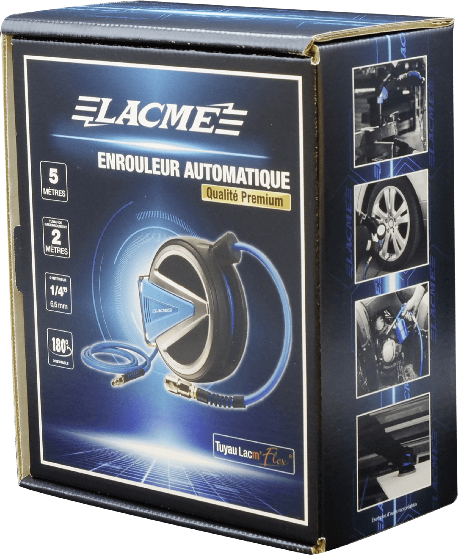Lacme - Enrouleur automatique carter fermé 5 m - Ø 6,5 x 10 mm - 1/4”, tuyau Lacm'Flex - LACMÉ - Image 1