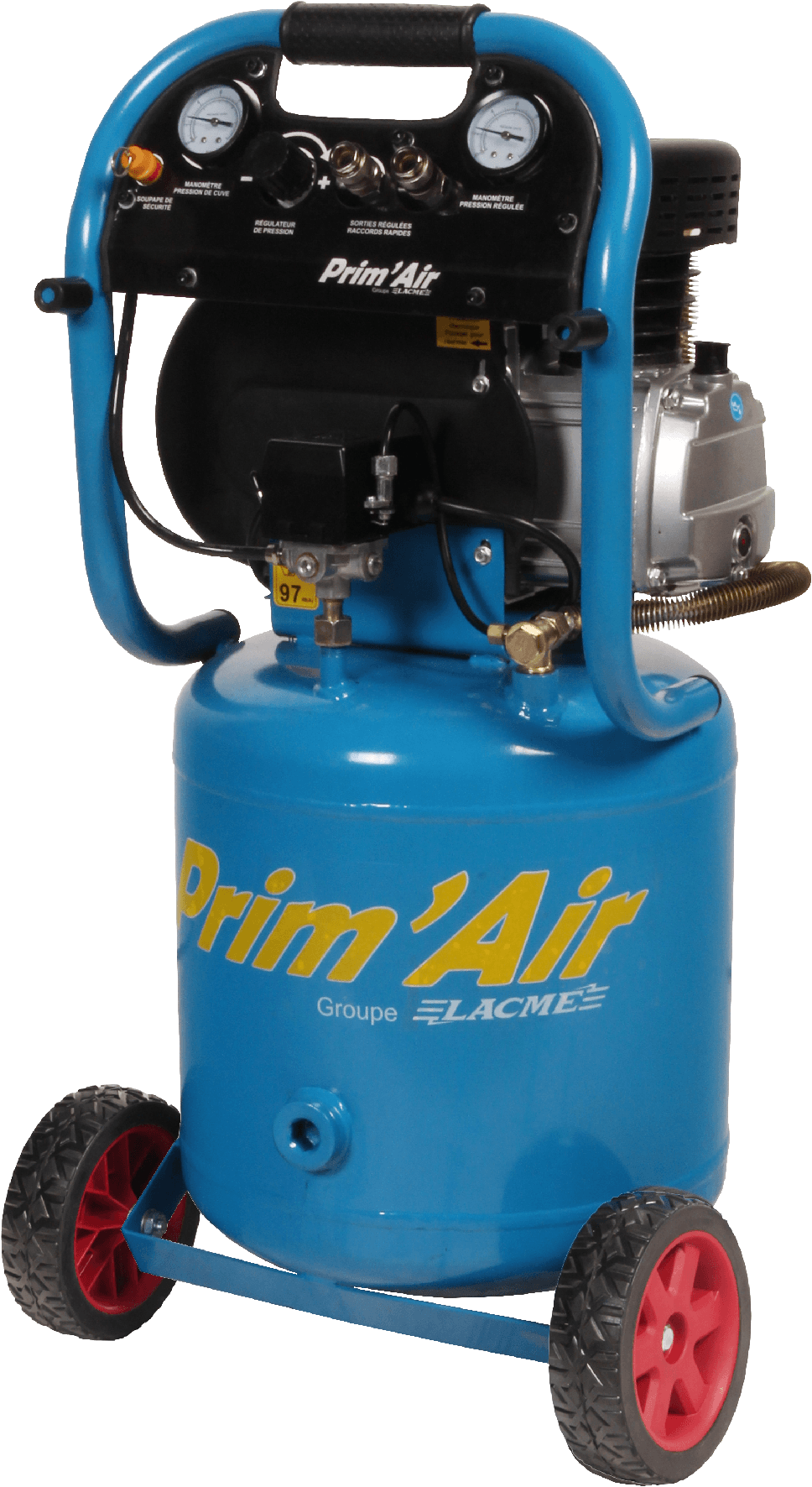 Lacme - Compresseur mobile PRIMAIR 12/40V - 12 m³/h monophasé - 40 litres - 8 bar - LACMÉ - Image 2