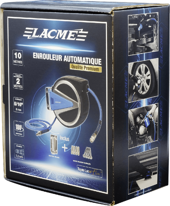 Lacme - Enrouleur automatique carter fermé 10 m - Ø 8 x 12,5 mm - 5/16”, tuyau Lacm'Flex - LACMÉ - Image 2