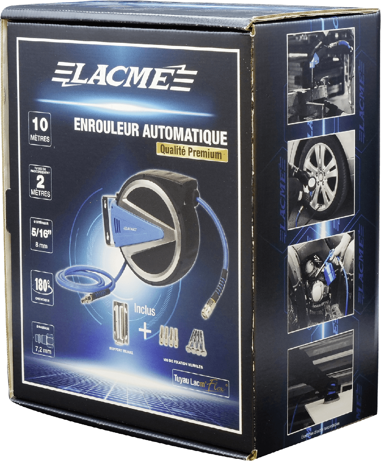 Lacme - Enrouleur automatique carter fermé 10 m - Ø 8 x 12,5 mm - 5/16”, tuyau Lacm'Flex - LACMÉ - Image 2