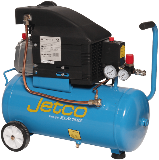 Lacme - Compresseur mobile JETCO 25 - 12 m³/h monophasé - 24 litres - 8 bar - LACMÉ - Image 2