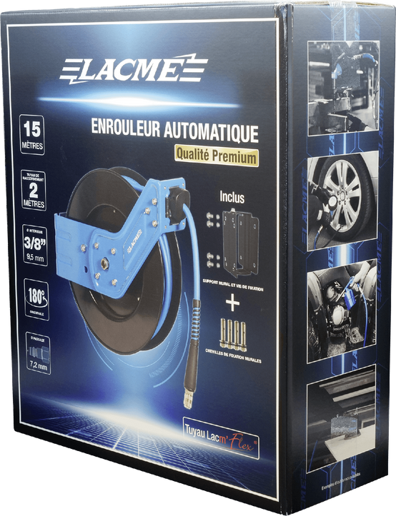 Lacme - Enrouleur automatique carter ouvert 15 m - Ø 9,5 x 15 mm - 3/8”, tuyau Lacm'Flex - LACMÉ - Image 4
