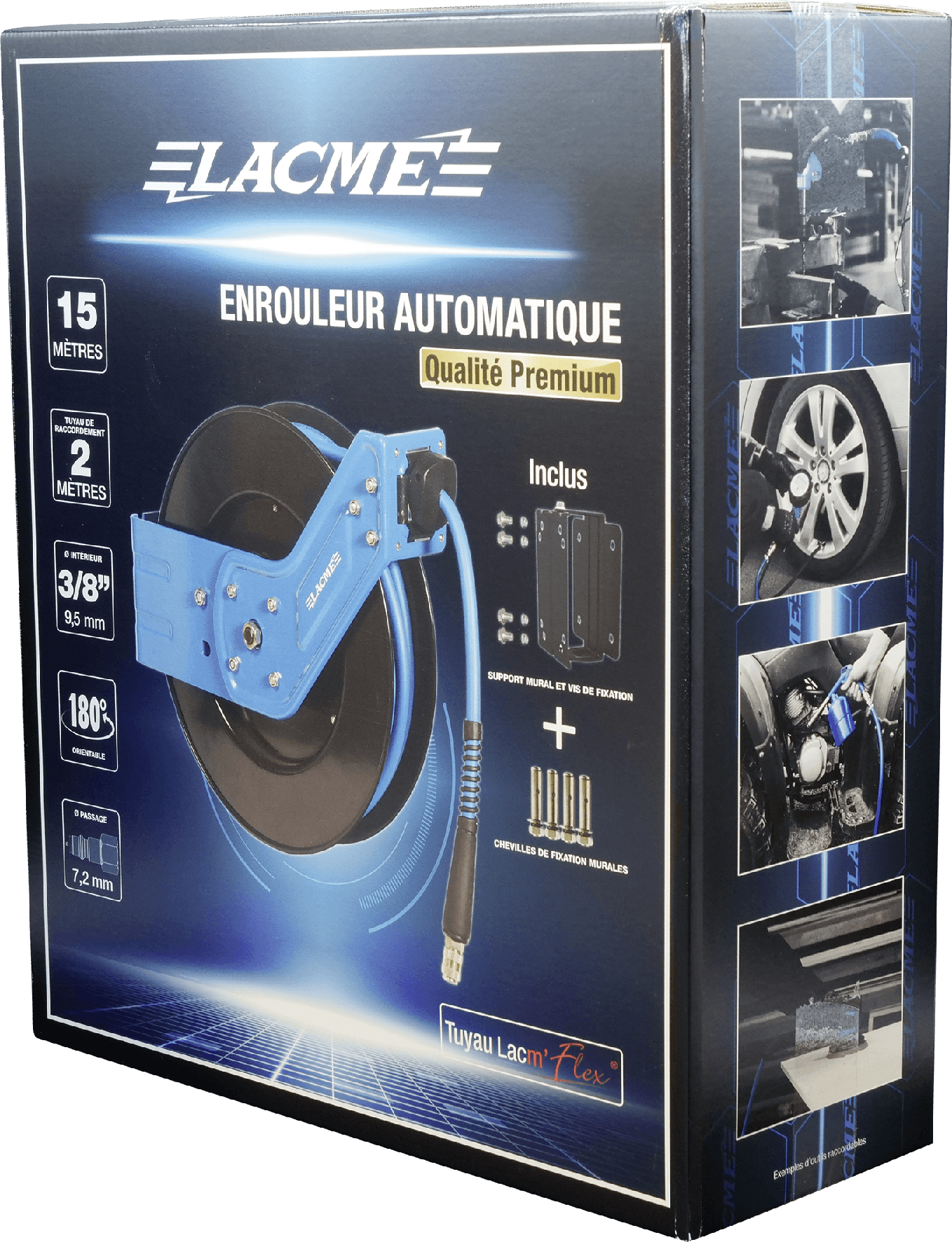 Lacme - Enrouleur automatique carter ouvert 15 m - Ø 9,5 x 15 mm - 3/8”, tuyau Lacm'Flex - LACMÉ - Image 4