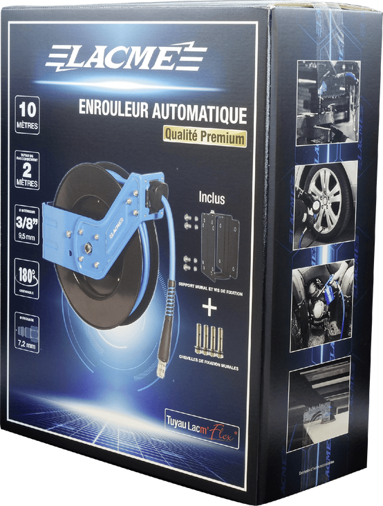 Lacme - Enrouleur automatique carter ouvert 10 m - Ø 9,5 x 15 mm - 3/8”, tuyau Lacm'Flex - LACMÉ - Image 3