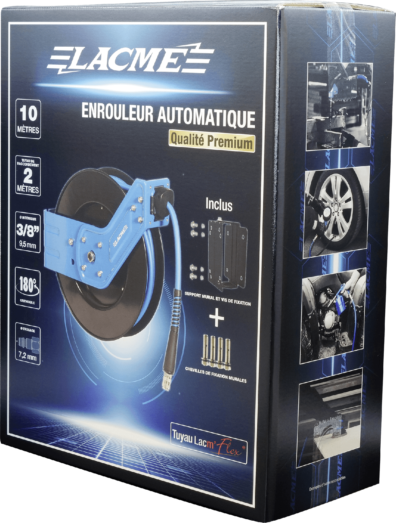 Lacme - Enrouleur automatique carter ouvert 10 m - Ø 9,5 x 15 mm - 3/8”, tuyau Lacm'Flex - LACMÉ - Image 3