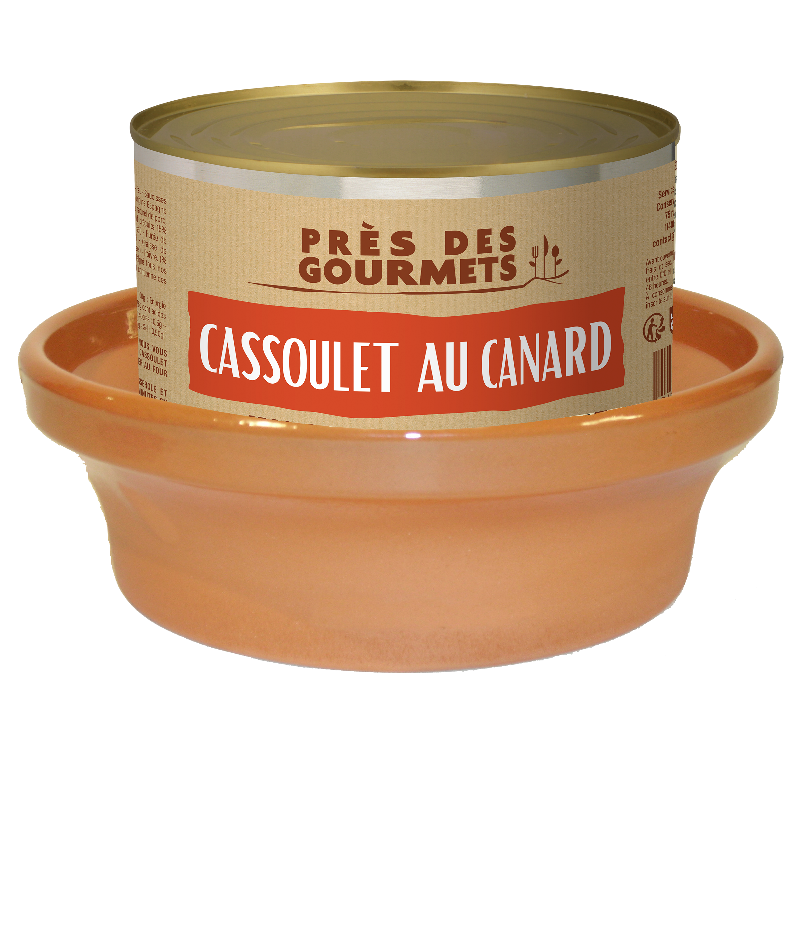 Près des Gourmets - Cassoulet au canard 1,58 kg + Cassole - Près des gourmets