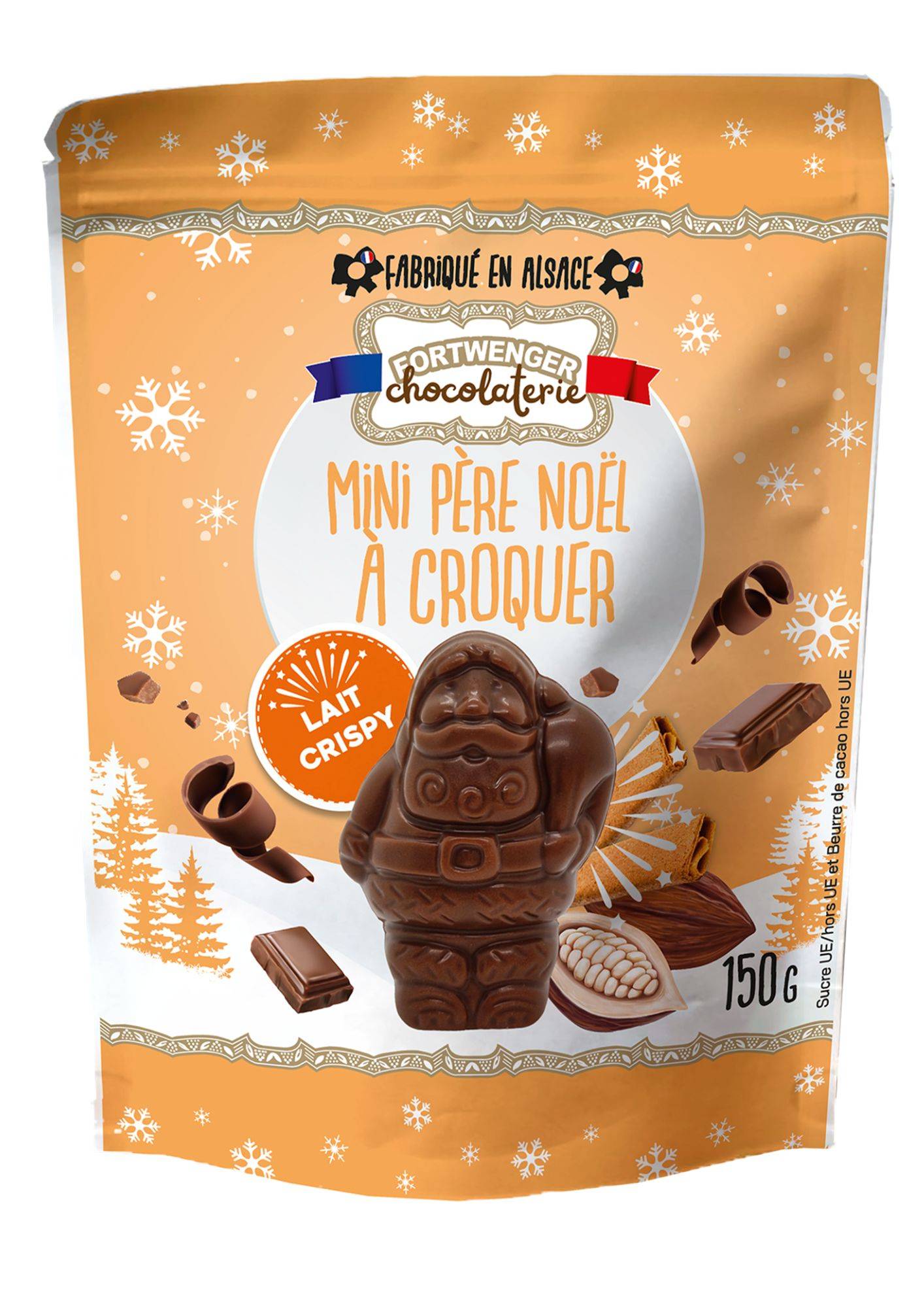 Fortwenger - Mini Père Noël au chocolat au lait crispy 150 g - Fortwenger