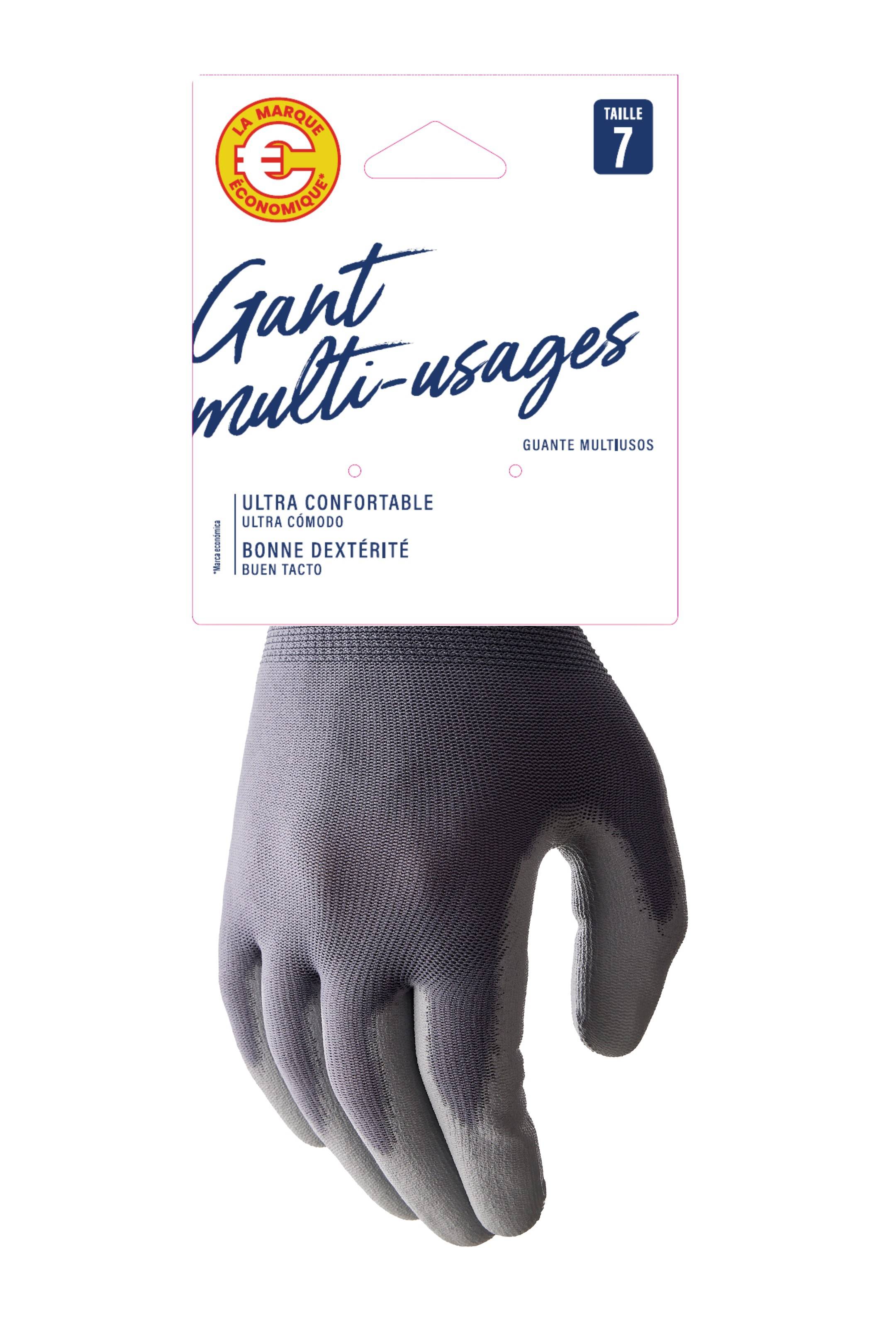 Marque Blanche et Economique - Gant multi-usages gris taille 10 - MBE
