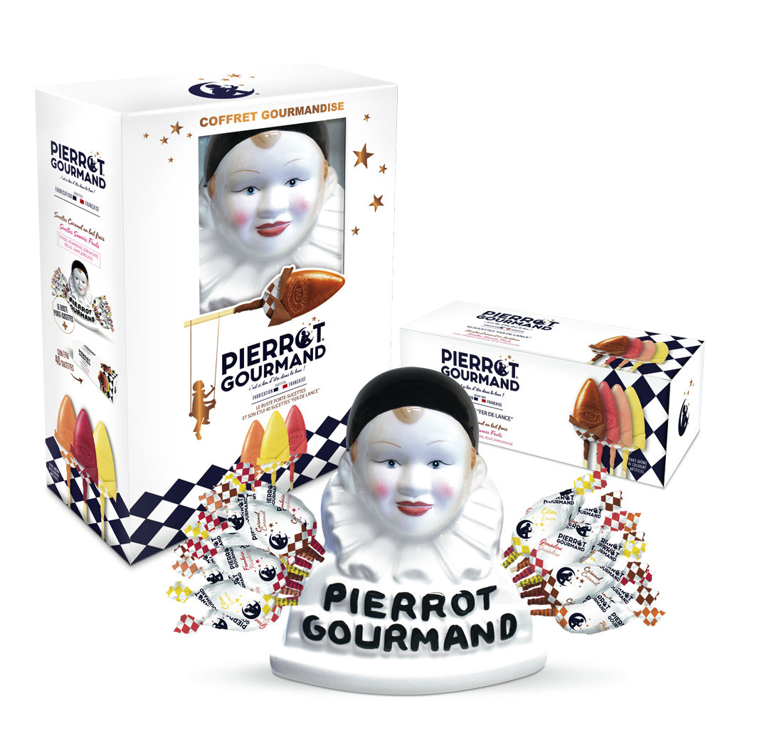 Pierrot Gourmand - Coffret sucettes fruits et caramel x40 - Pierrot Gourmand - Image 1