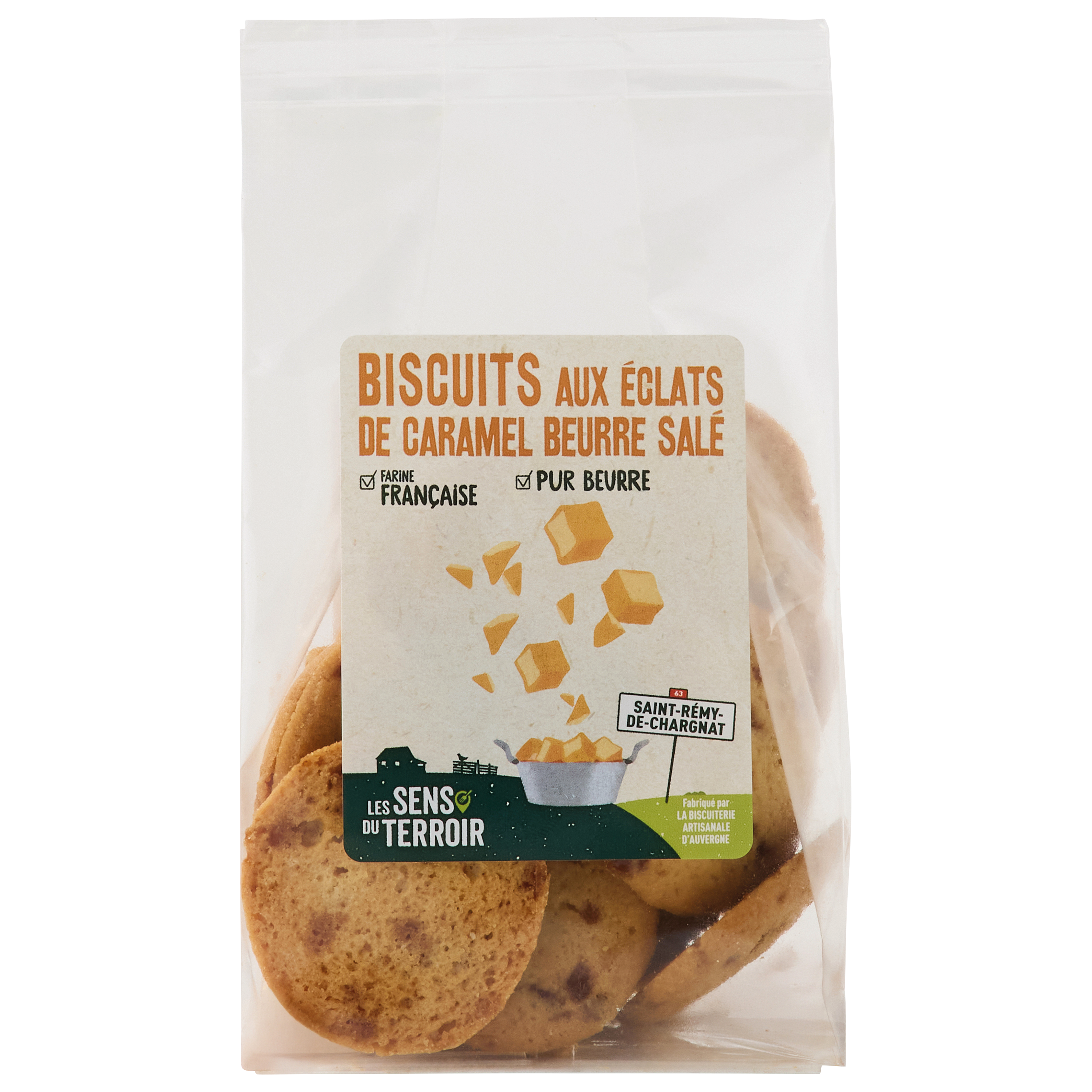 Les Sens du Terroir - Biscuits aux éclats de caramel beurre salé 150 g  - Les Sens du Terroir - Image 1