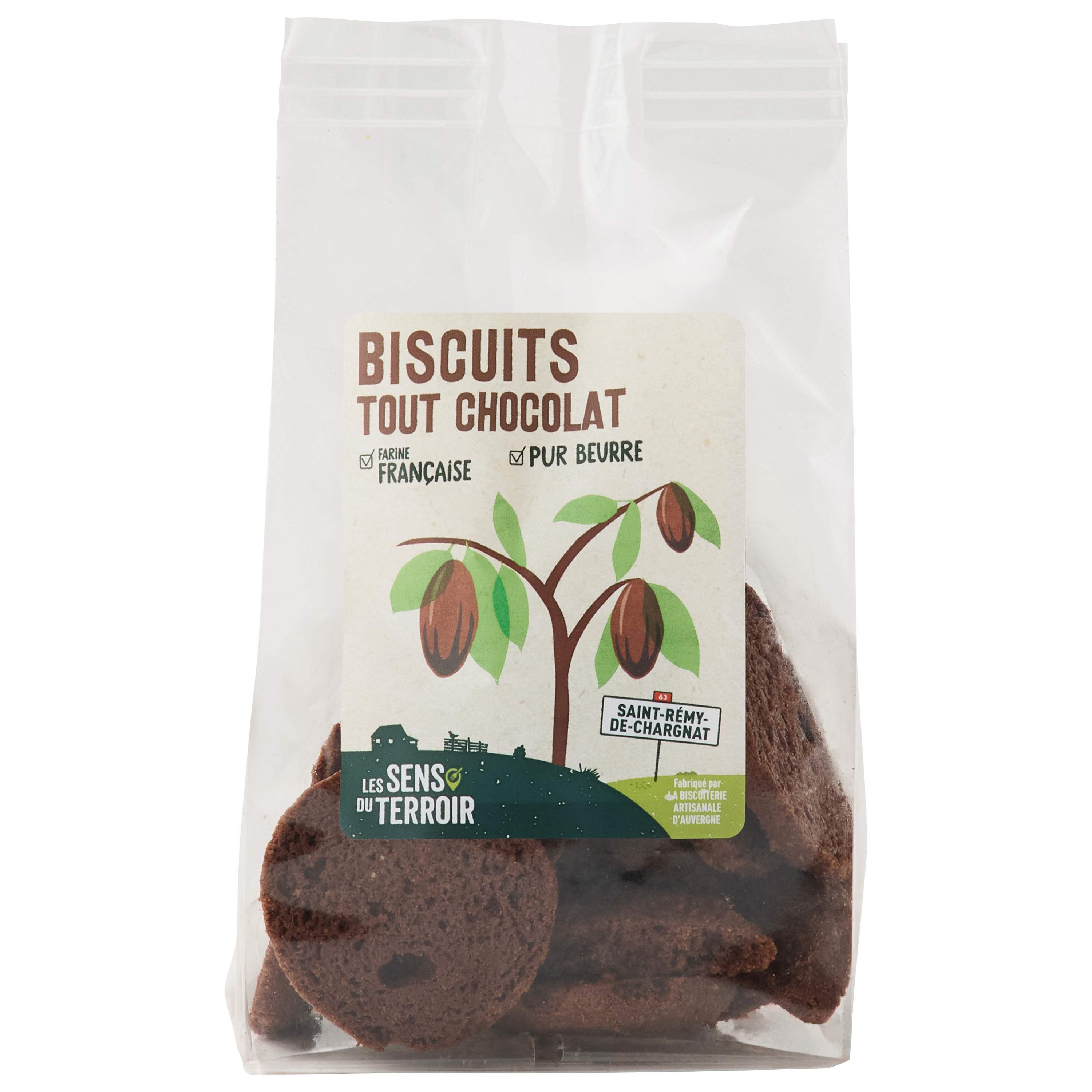Les Sens du Terroir - Biscuits tout chocolat 150 g  - Les Sens du Terroir - Image 1