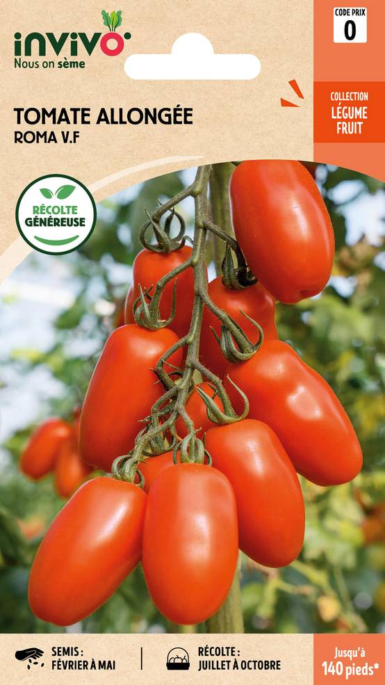 Invivo Nous On Sème - Tomate Allongée Roma V.F sachet de 0,8g - Série 0 - INVIVO Nous on sème - Image 1