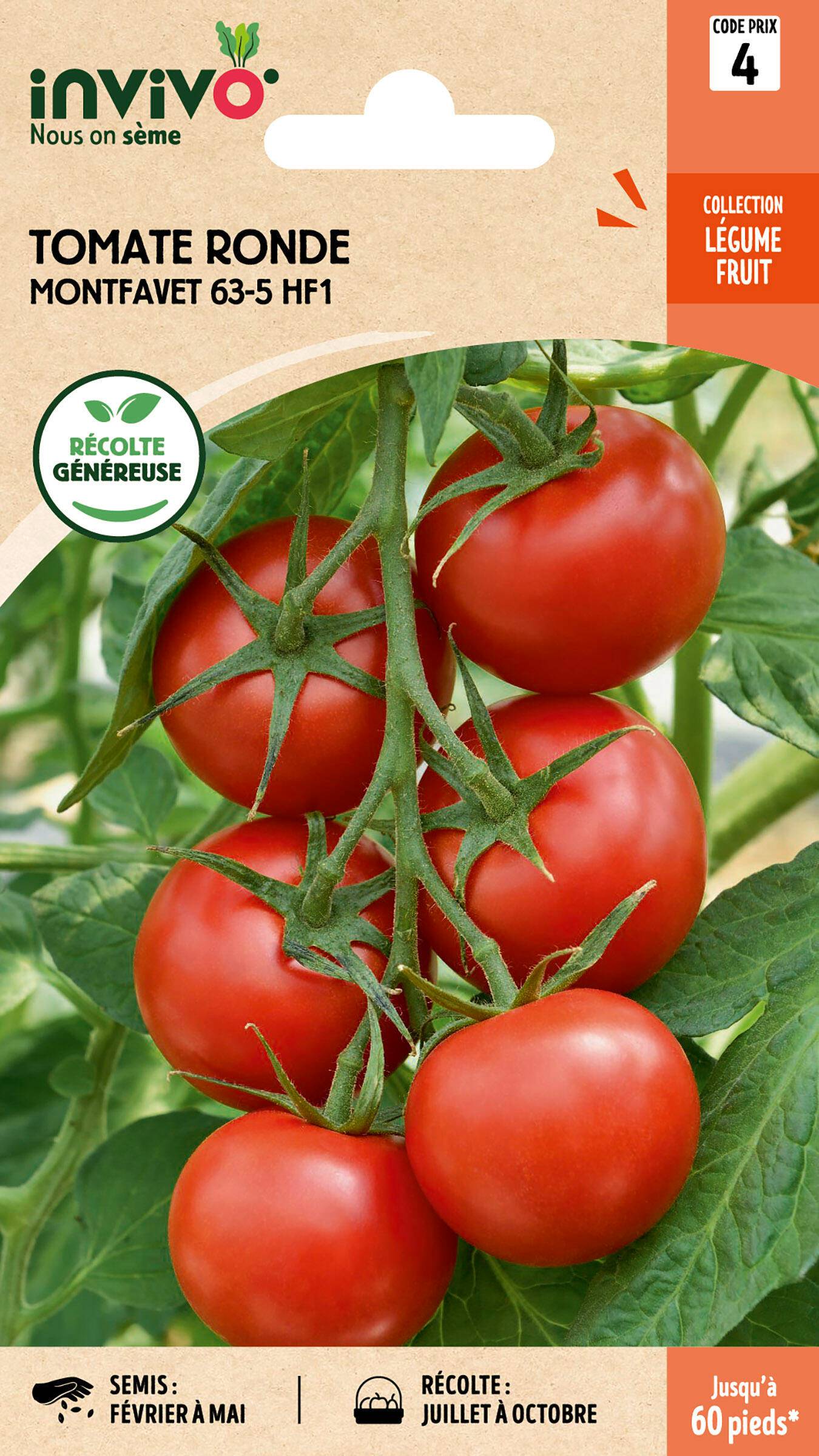 Invivo Nous On Sème - Tomate Ronde Montfavet 63-5 HF1 sachet de 0,8g - Série 4 - INVIVO Nous on sème - Image 1