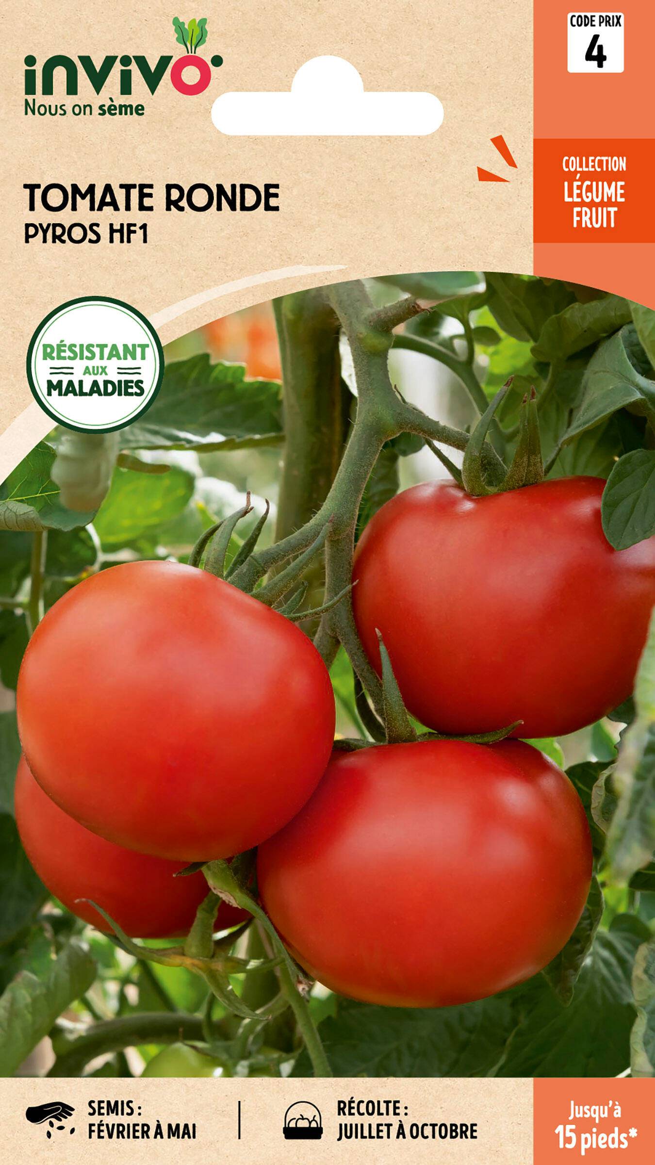 Invivo Nous On Sème - Tomate Ronde Pyros HF1 sachet de 0,15g - Série 4 - INVIVO Nous on sème - Image 1